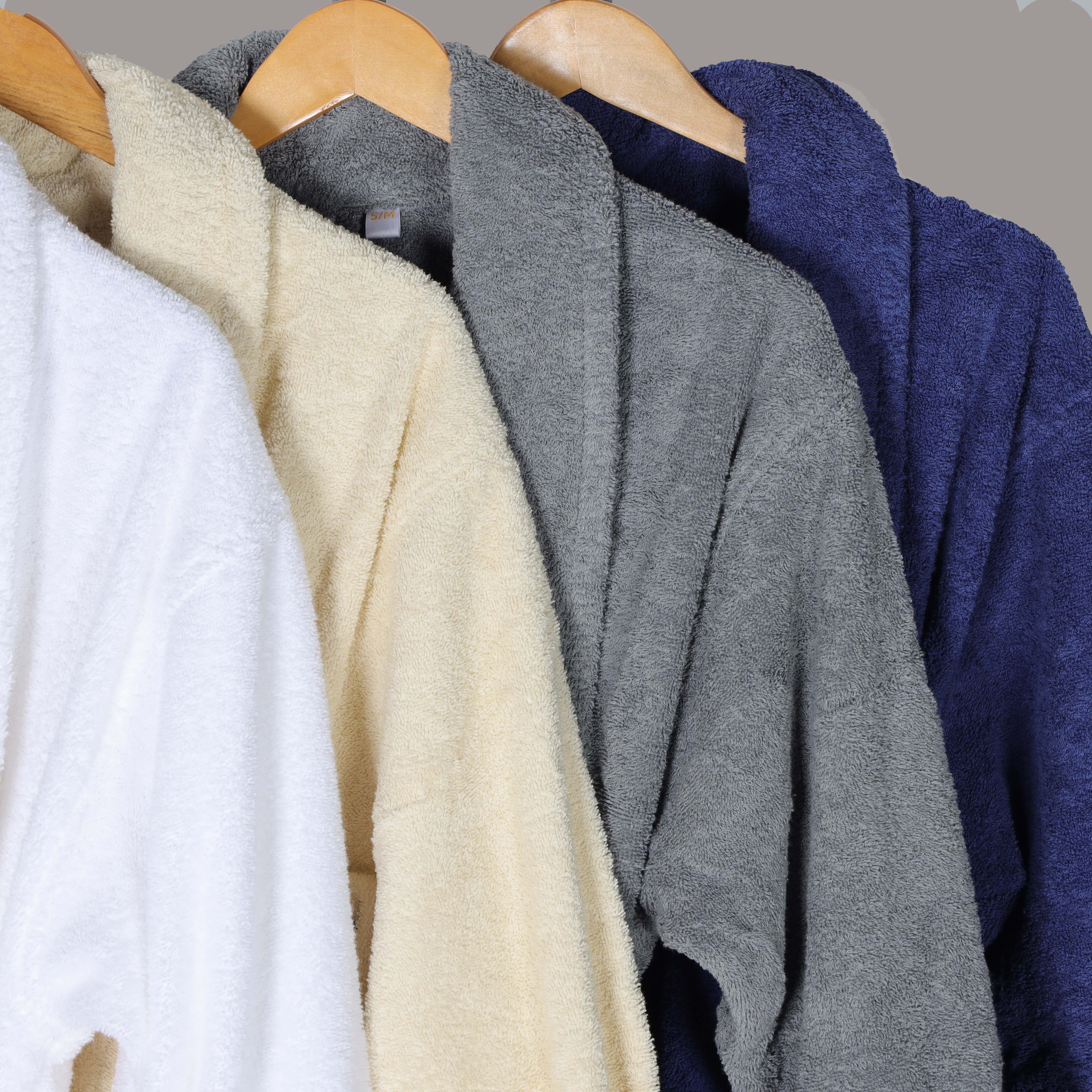 Turkish Cotton Bathrobe Women Men Unisex Shawl Collar Long Bathrobe - Omnigoodsstore