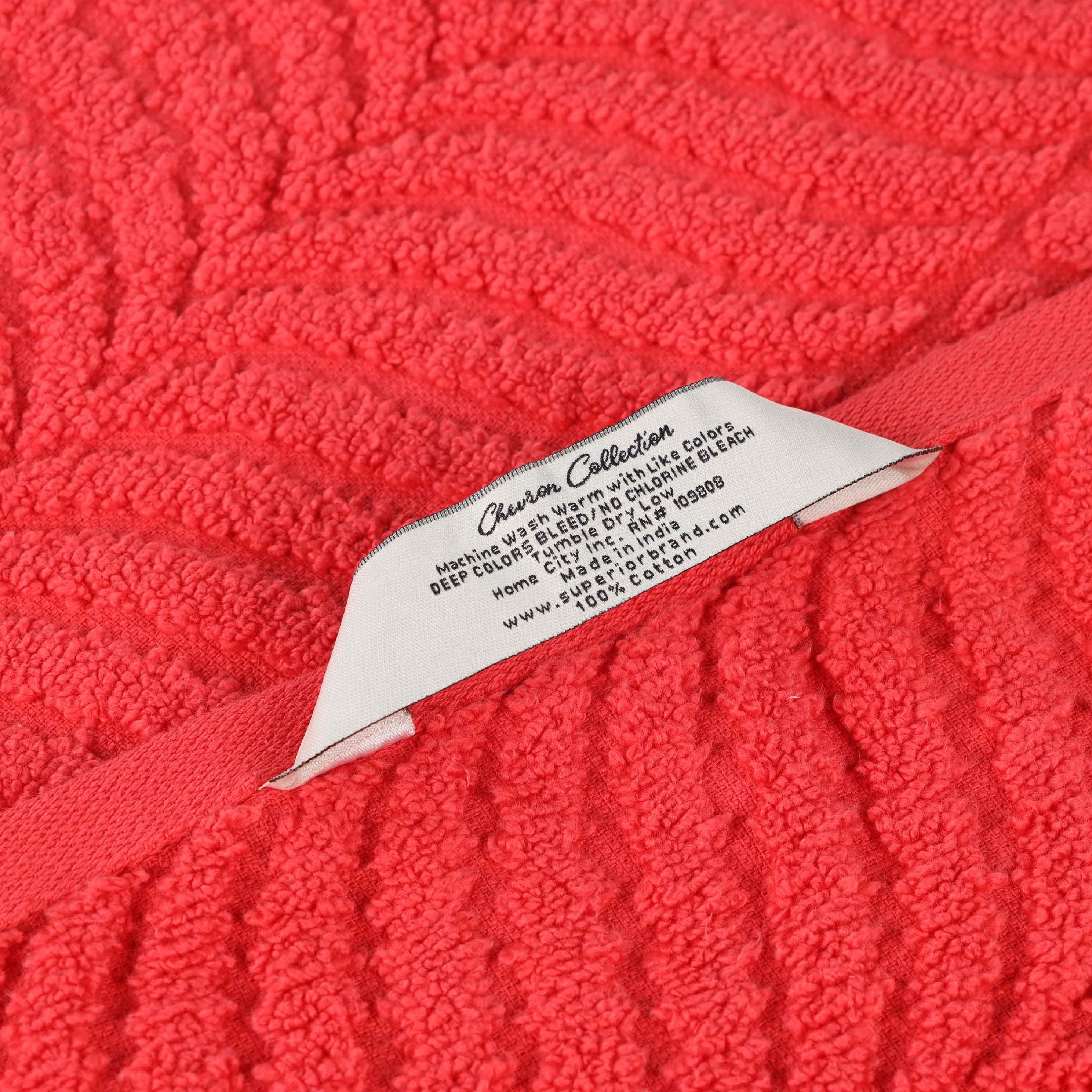 Zero Twist Cotton Solid & Jacquard Elegant Chevron Bath Towel Set of 4 - Omnigoodsstore