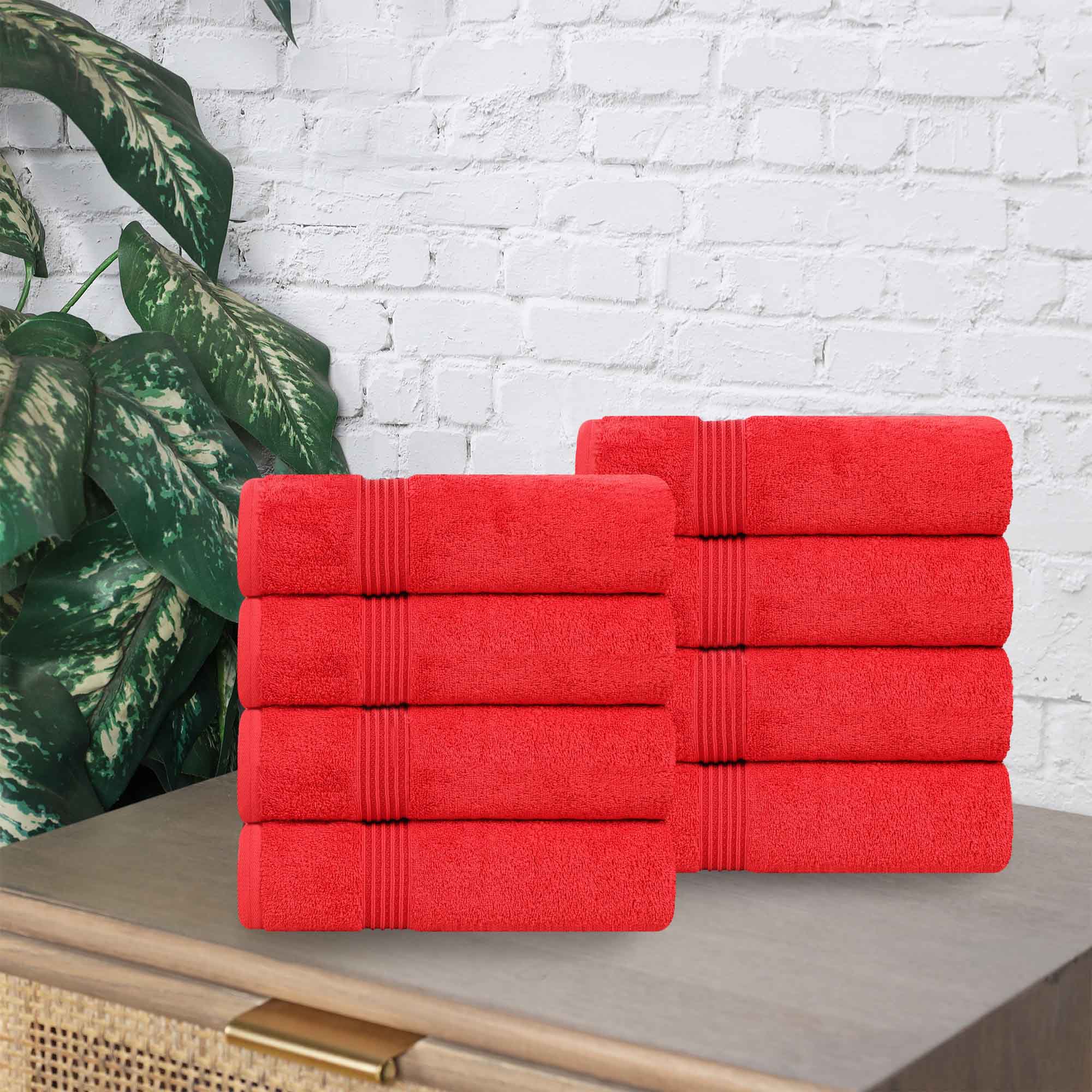 Egyptian Cotton Highly Absorbent Solid Ultra Soft Hand Towel Set of 8 - Omnigoodsstore