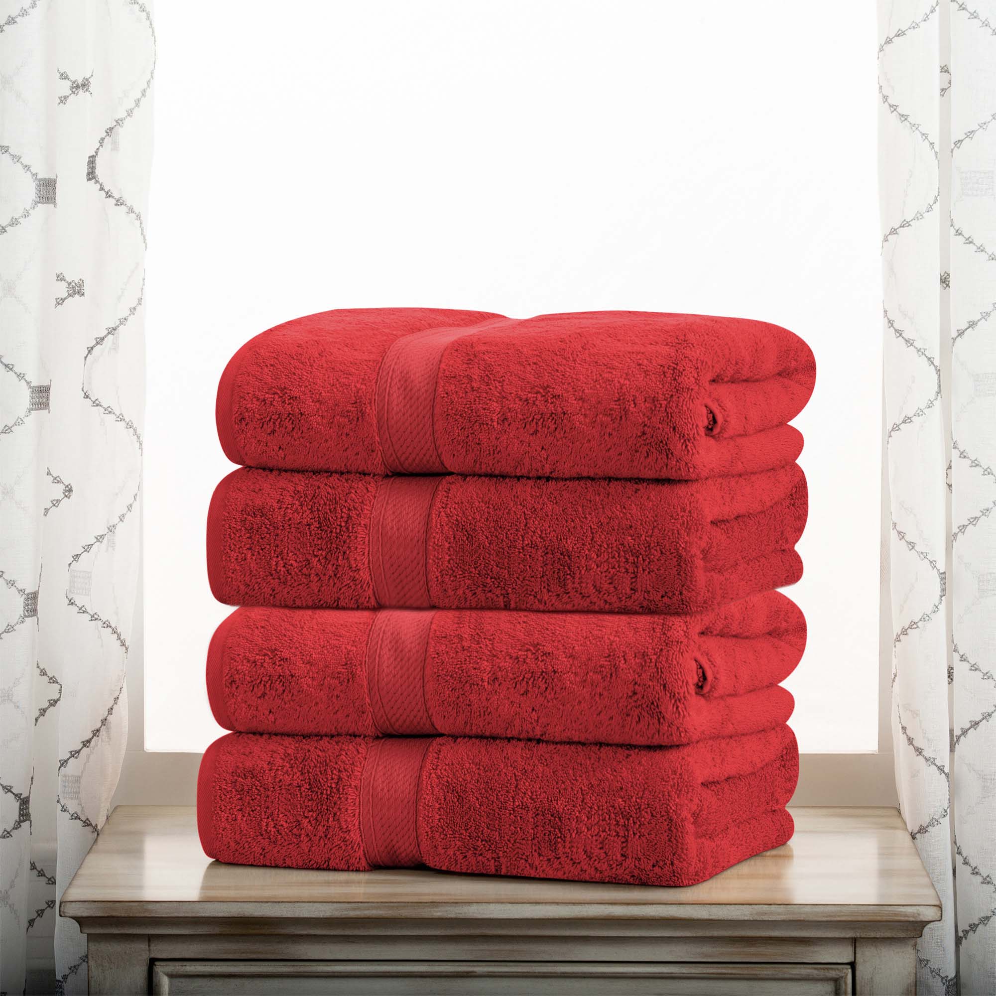 Egyptian Cotton Pile Plush Heavyweight Soft 4 Piece Bath Towel Set - Omnigoodsstore