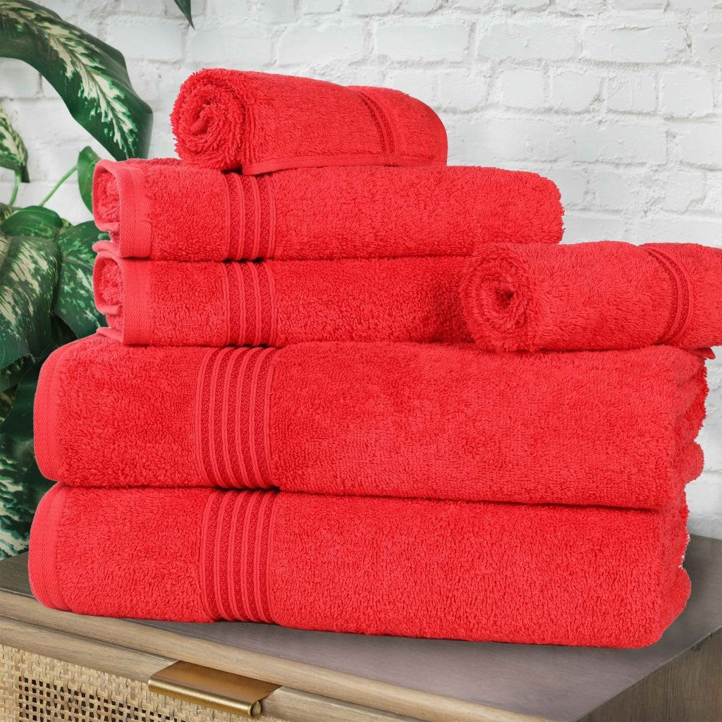 Egyptian Cotton Highly Absorbent Solid 6-Piece Ultra Soft Towel Set - Omnigoodsstore
