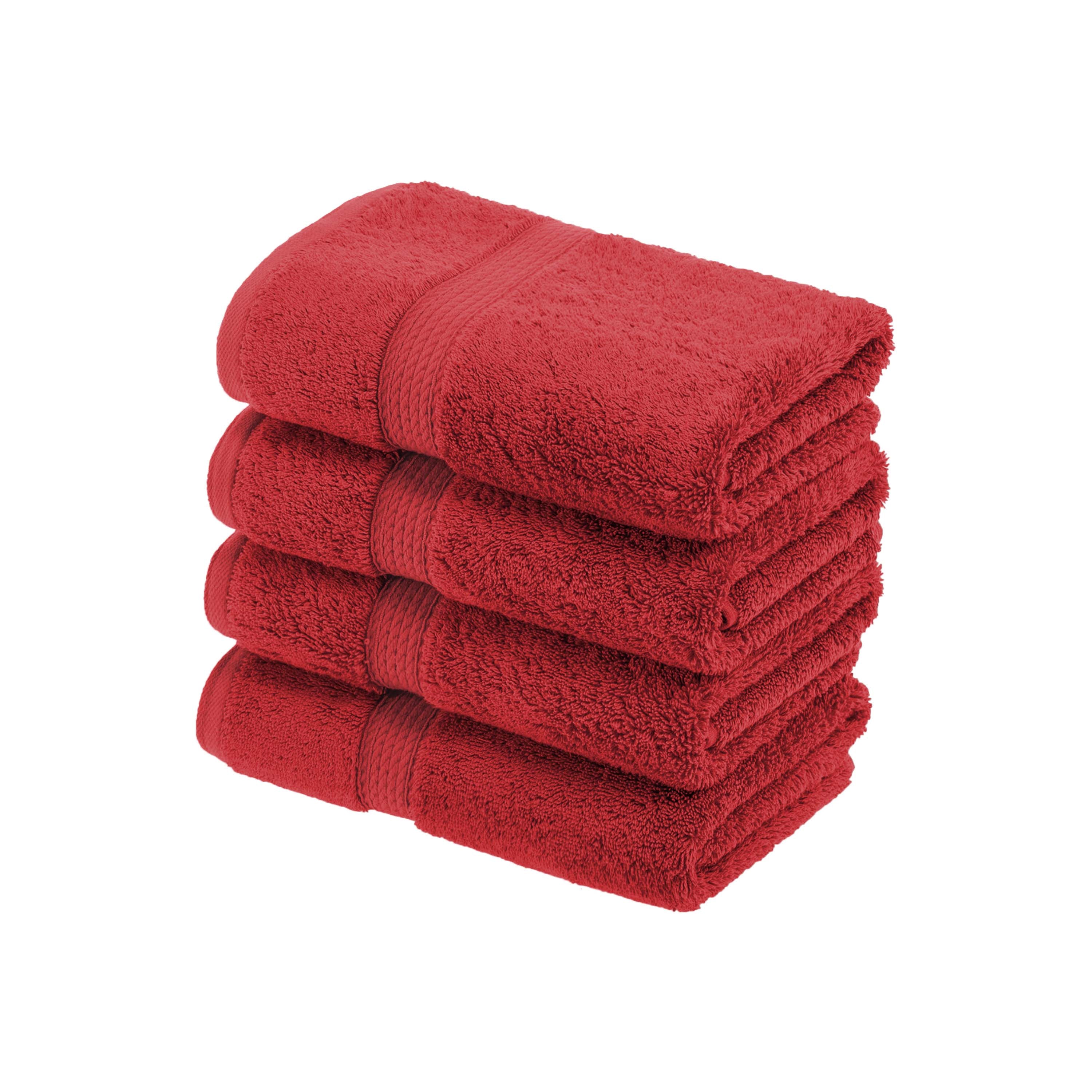Egyptian Cotton Pile Plush Heavyweight Luxury Soft Hand Towel Set of 4 - Omnigoodsstore
