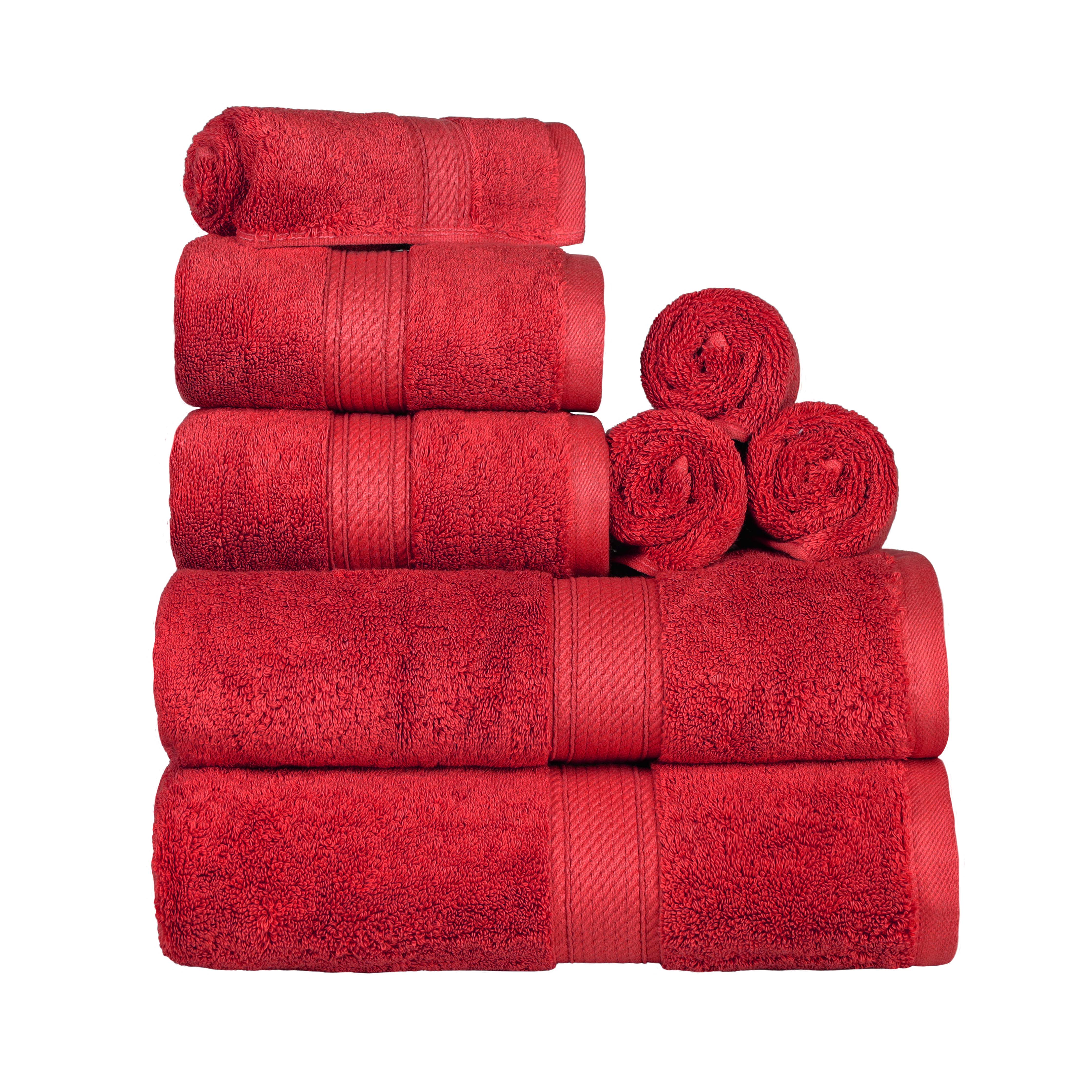 Egyptian Cotton Pile Plush Heavyweight Luxury Soft 8-Piece Towel Set - Omnigoodsstore