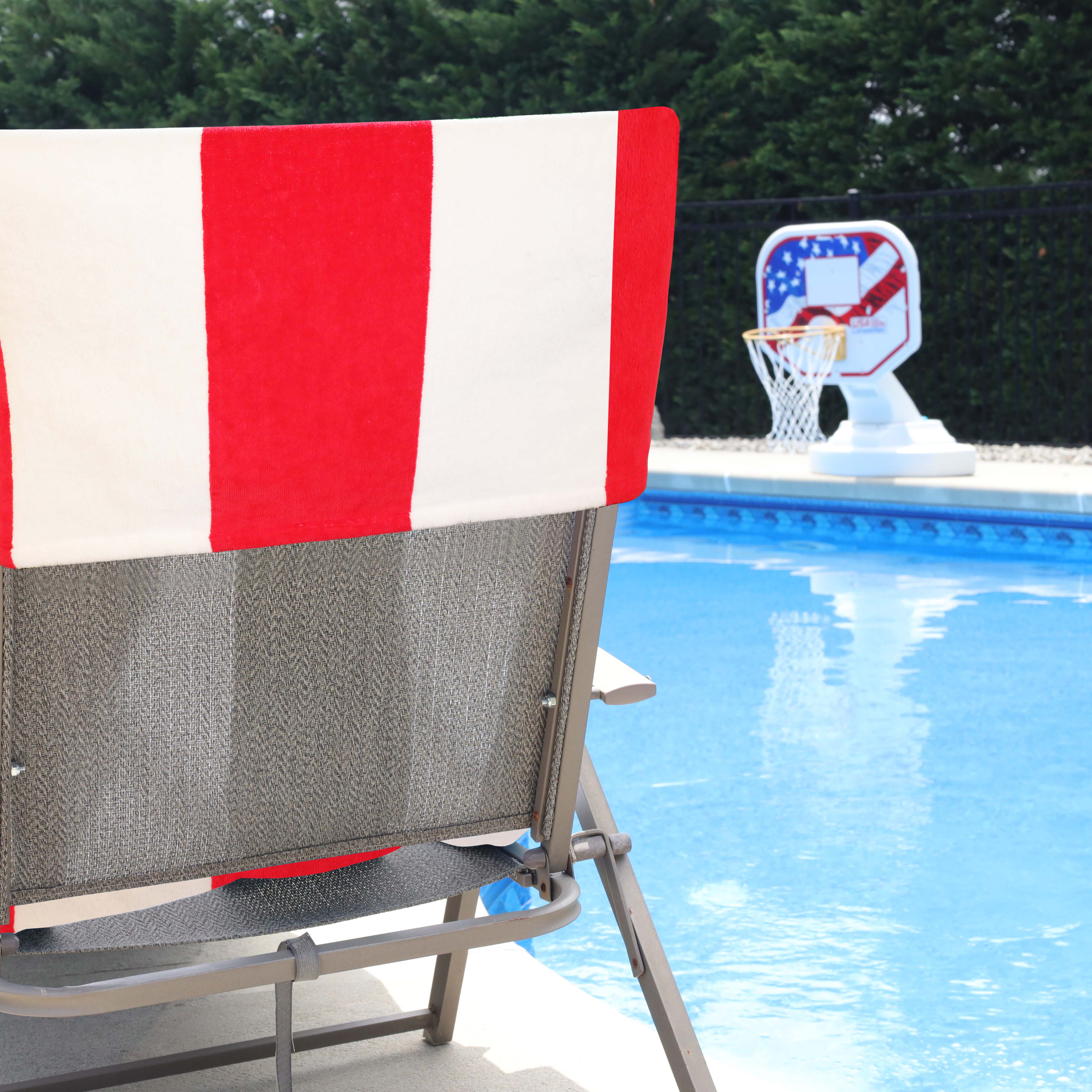Cotton Standard Size Cabana Stripe Chaise Lounge Chair Cover - Omnigoodsstore