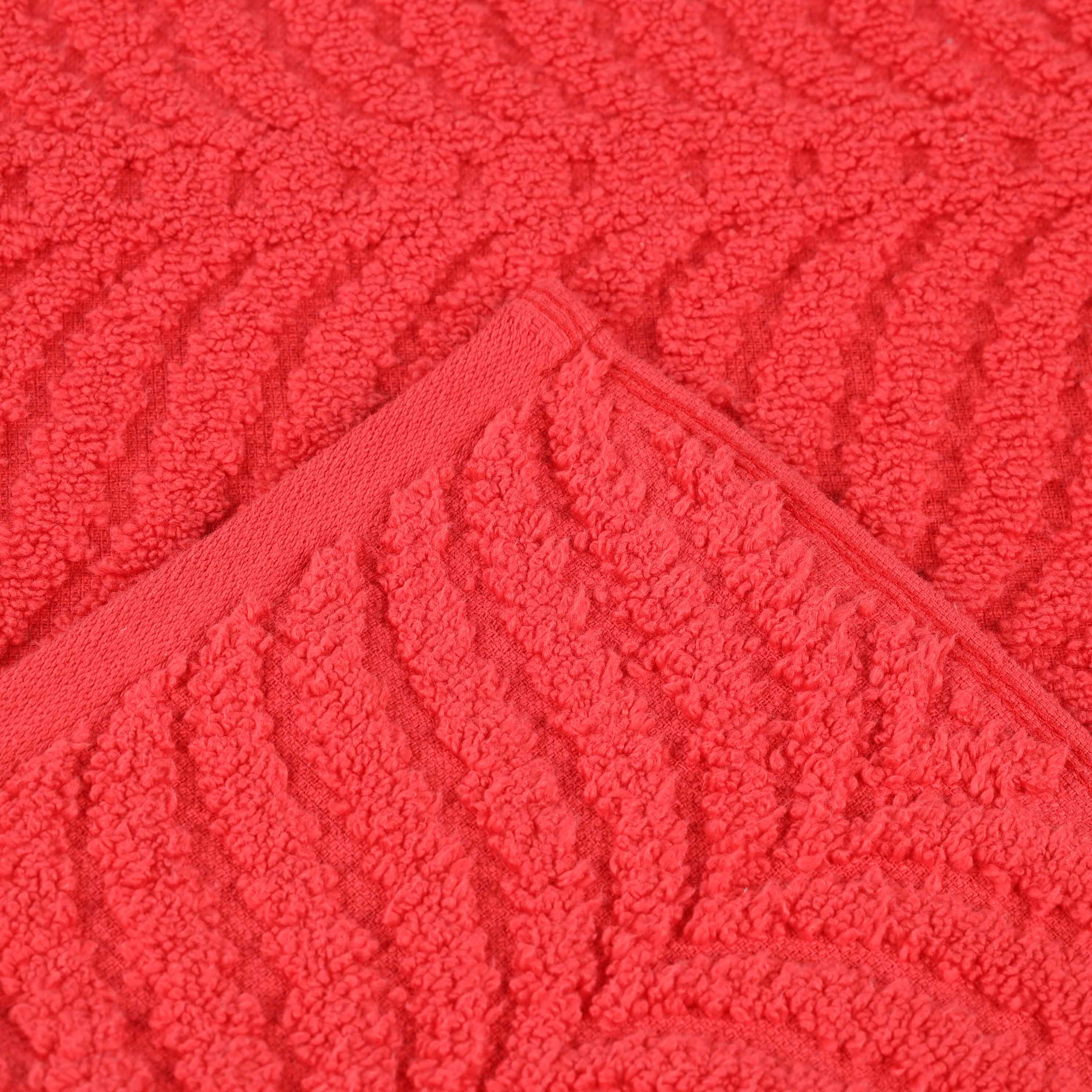 Zero Twist Cotton Solid & Jacquard Elegant Chevron Bath Towel Set of 4 - Omnigoodsstore