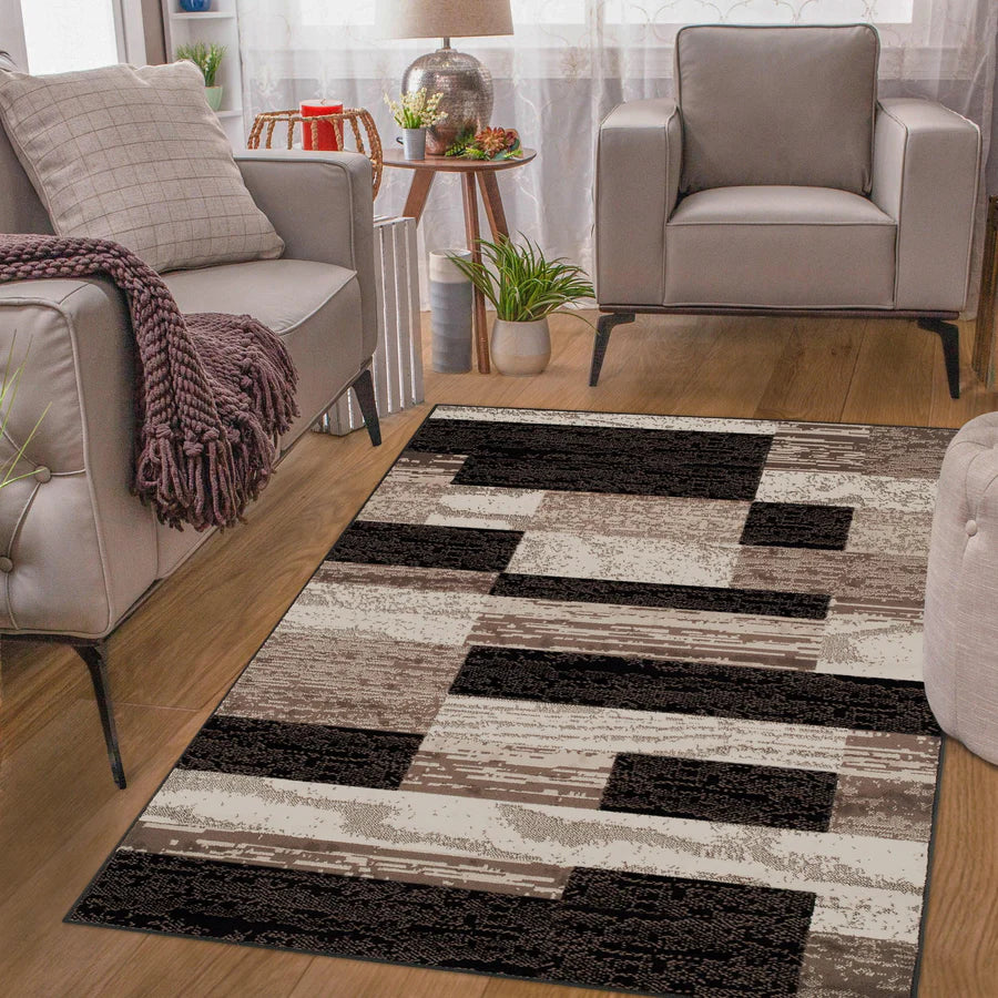 Rockwood Contemporary Geometric Patchwork Indoor Area Rug or Runner - Omnigoodsstore