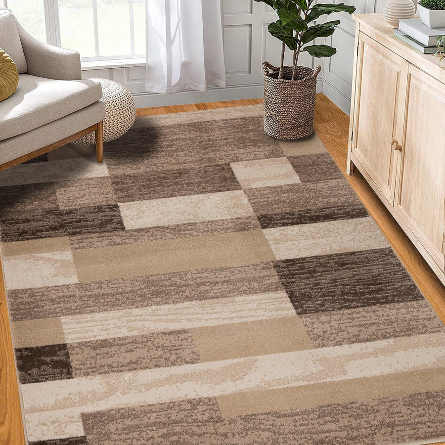 Rockwood Contemporary Geometric Patchwork Indoor Area Rug or Runner - Omnigoodsstore
