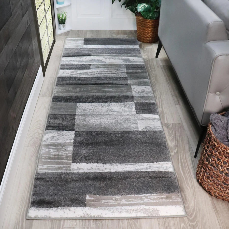 Rockwood Contemporary Geometric Patchwork Indoor Area Rug or Runner - Omnigoodsstore
