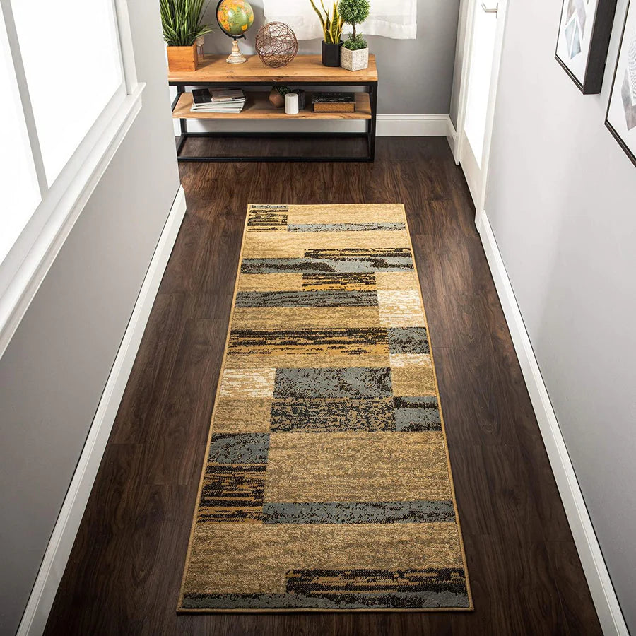 Rockwood Contemporary Geometric Patchwork Indoor Area Rug or Runner - Omnigoodsstore