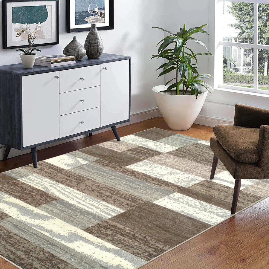 Rockwood Contemporary Geometric Patchwork Indoor Area Rug or Runner - Omnigoodsstore