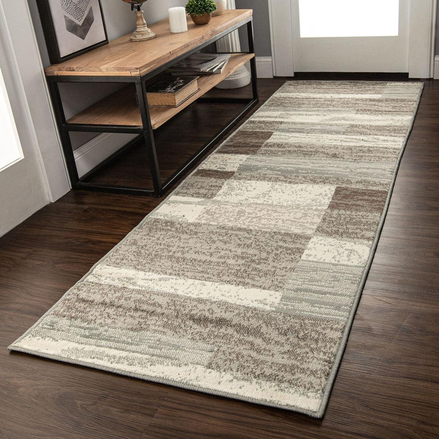 Rockwood Contemporary Geometric Patchwork Indoor Area Rug or Runner - Omnigoodsstore