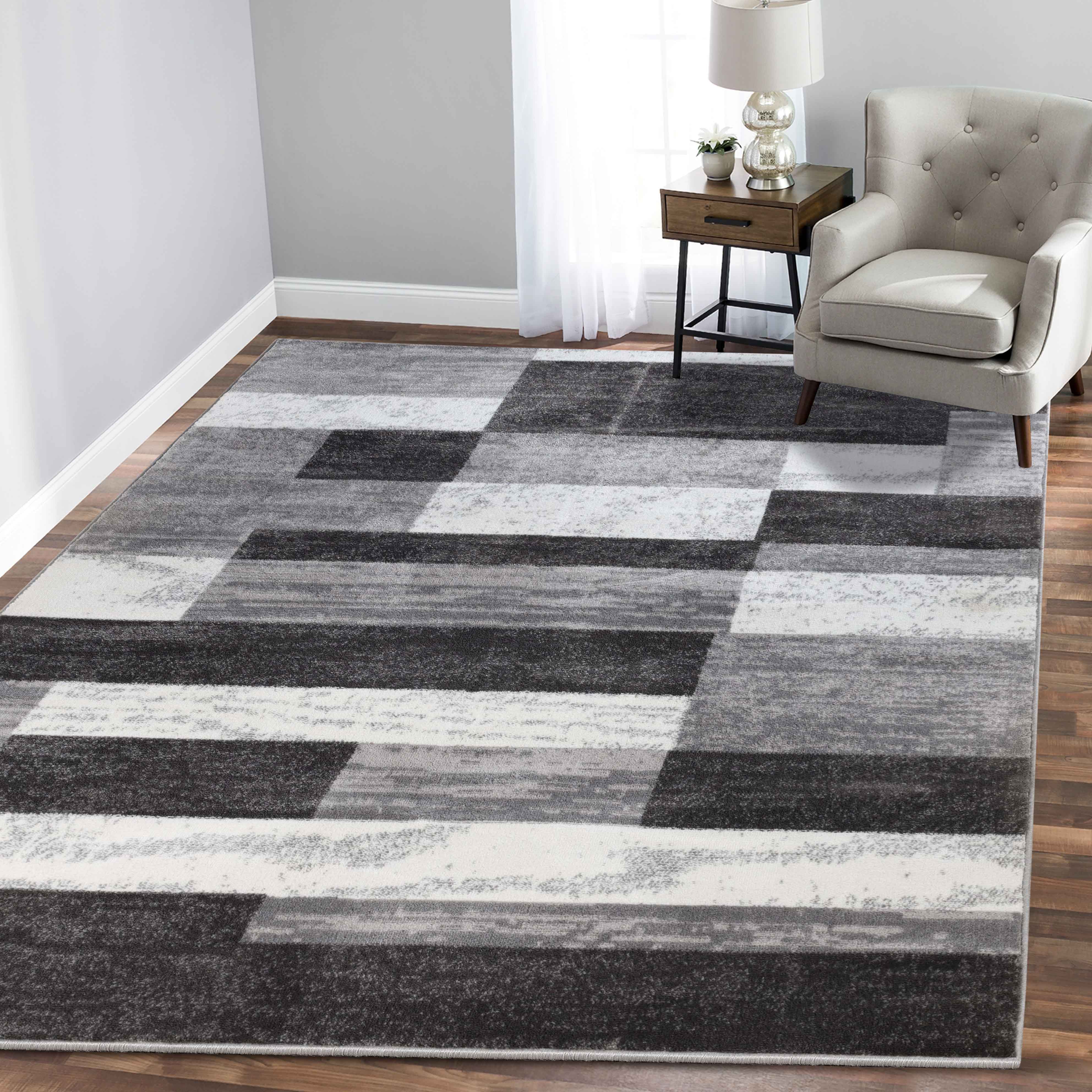 Rockwood Contemporary Geometric Patchwork Indoor Area Rug or Runner - Omnigoodsstore