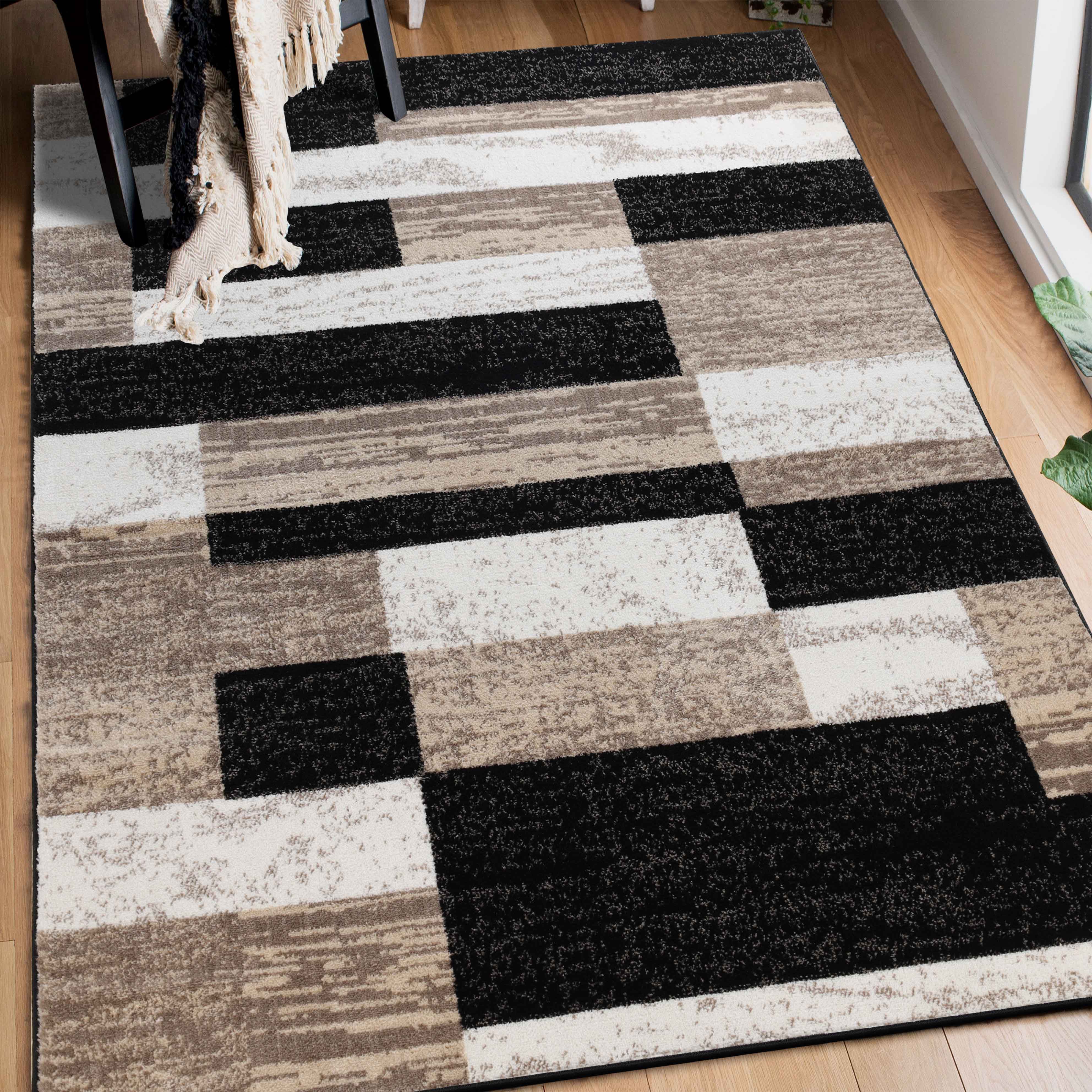 Rockwood Contemporary Geometric Patchwork Indoor Area Rug or Runner - Omnigoodsstore