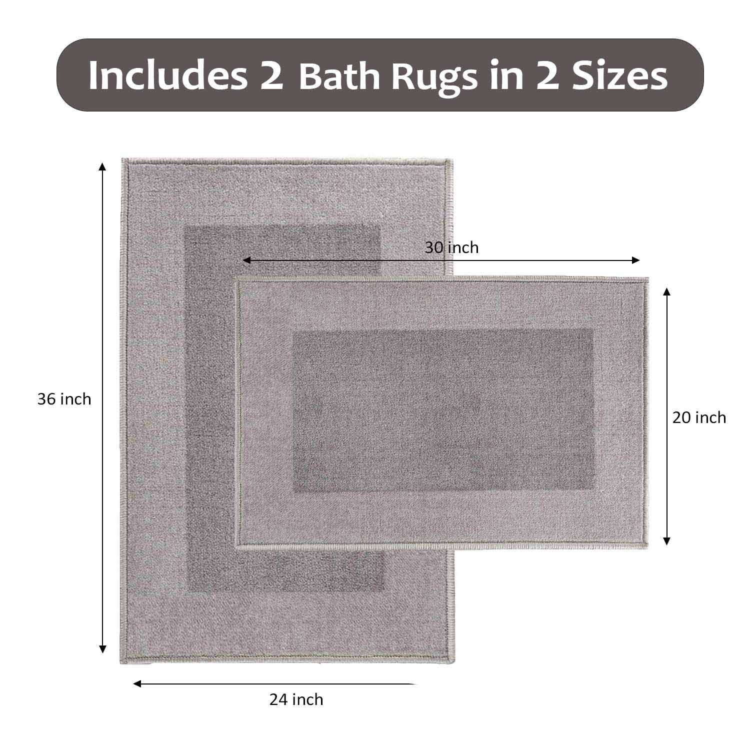 Rome Non-Slip Machine Washable Bath Mat Set - Omnigoodsstore