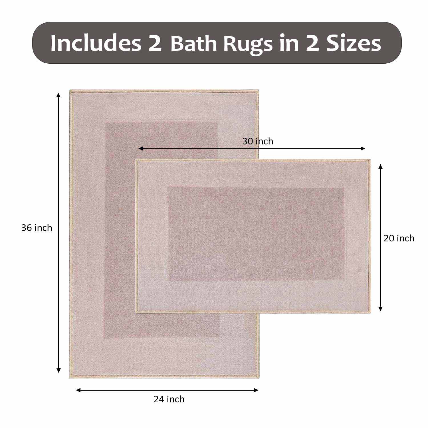 Rome Non-Slip Machine Washable Bath Mat Set - Omnigoodsstore