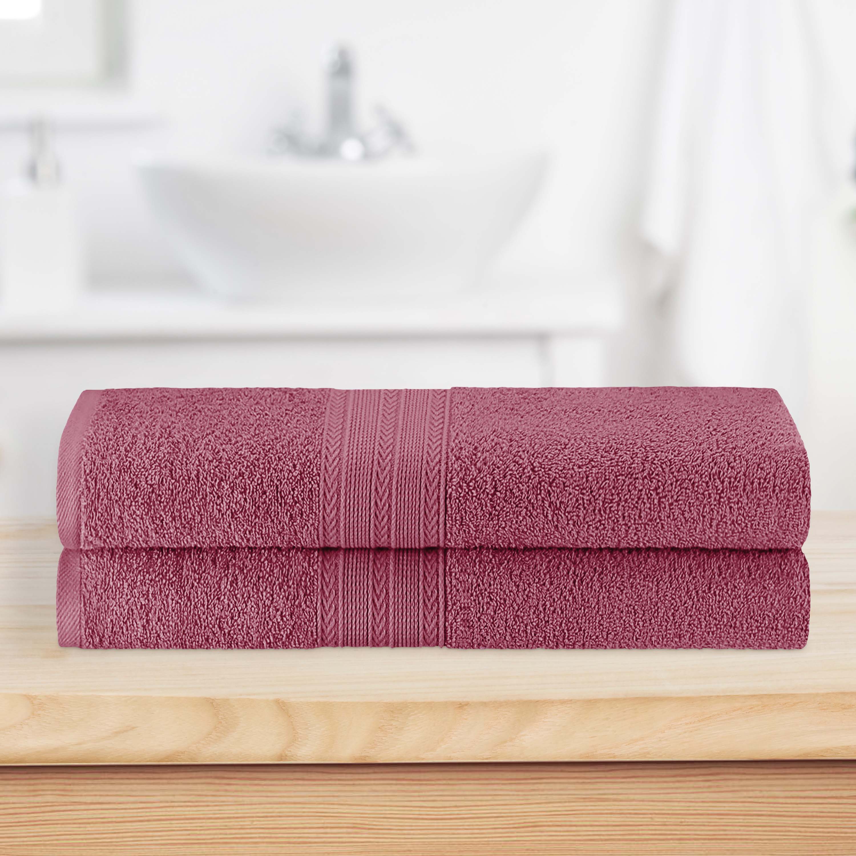 Cotton Eco Friendly 2 Piece Solid Bath Sheet Towel Set - Omnigoodsstore