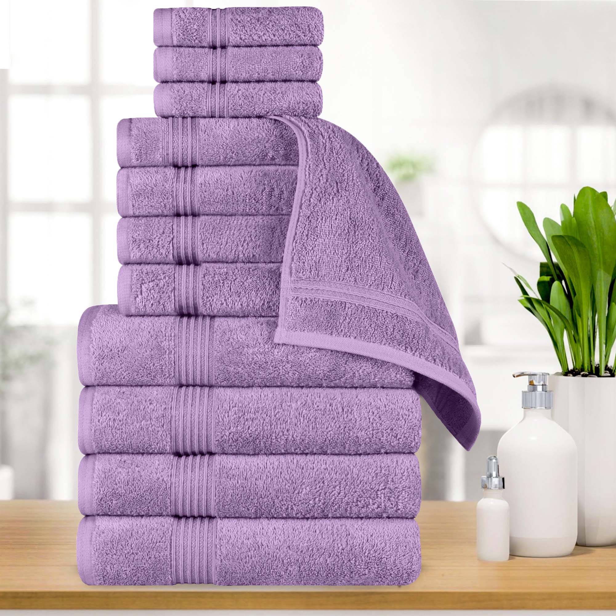 Egyptian Cotton Highly Absorbent Solid 12-Piece Ultra Soft Towel Set - Omnigoodsstore