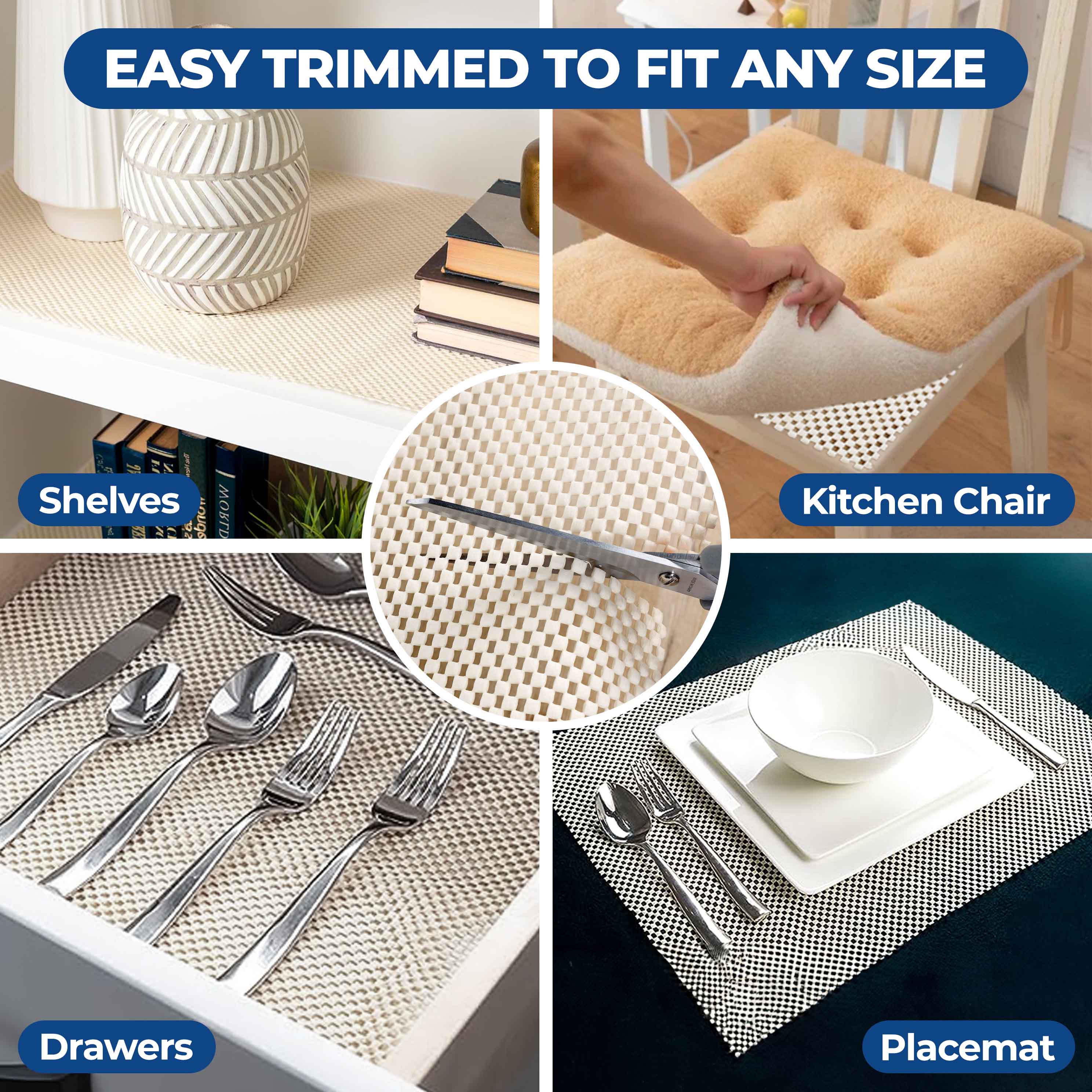 Rio Reversible Non-Slip Ultra-Grip Foam Mesh Indoor Area Rug Pad - Omnigoodsstore