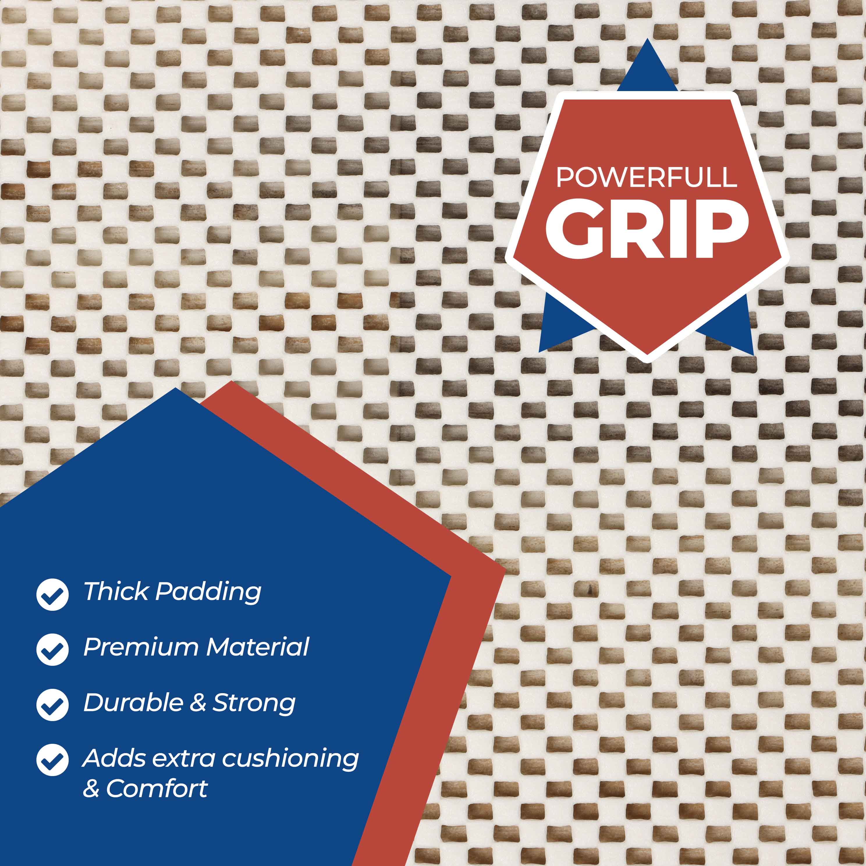 Rio Reversible Non-Slip Ultra-Grip Foam Mesh Indoor Area Rug Pad - Omnigoodsstore