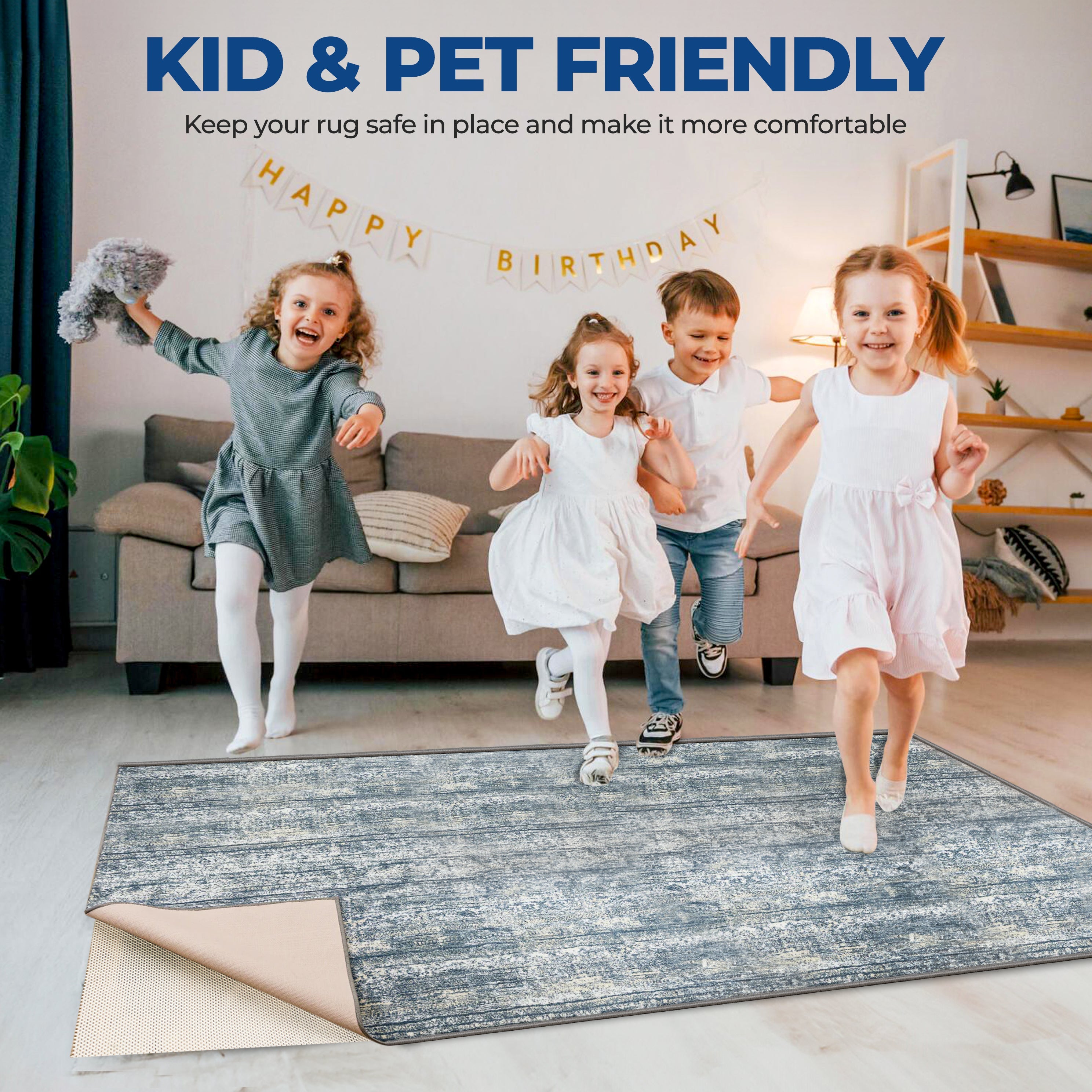 Rio Reversible Non-Slip Ultra-Grip Foam Mesh Indoor Area Rug Pad - Omnigoodsstore