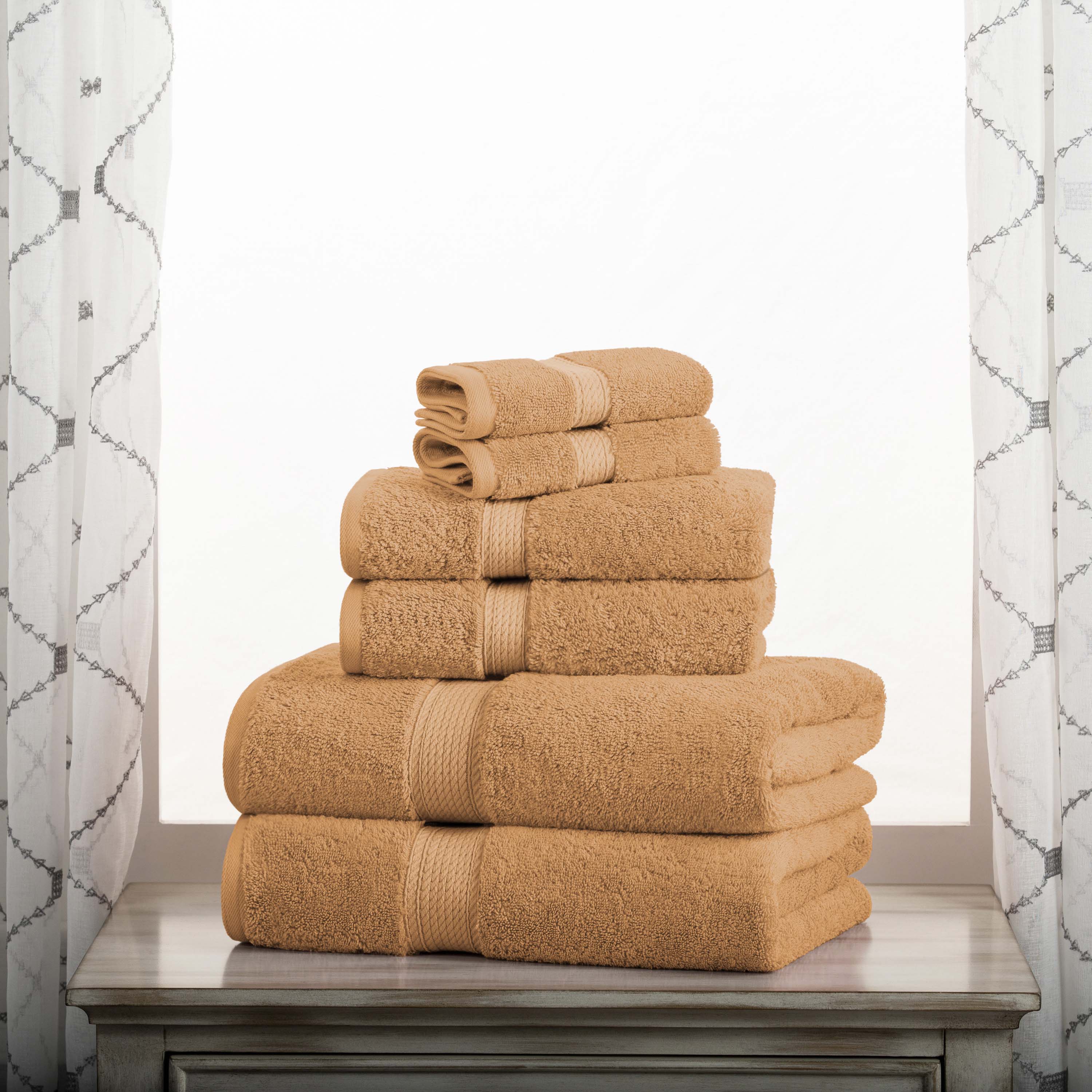 Egyptian Cotton Pile Plush Heavyweight Luxury Soft 6-Piece Towel Set - Omnigoodsstore