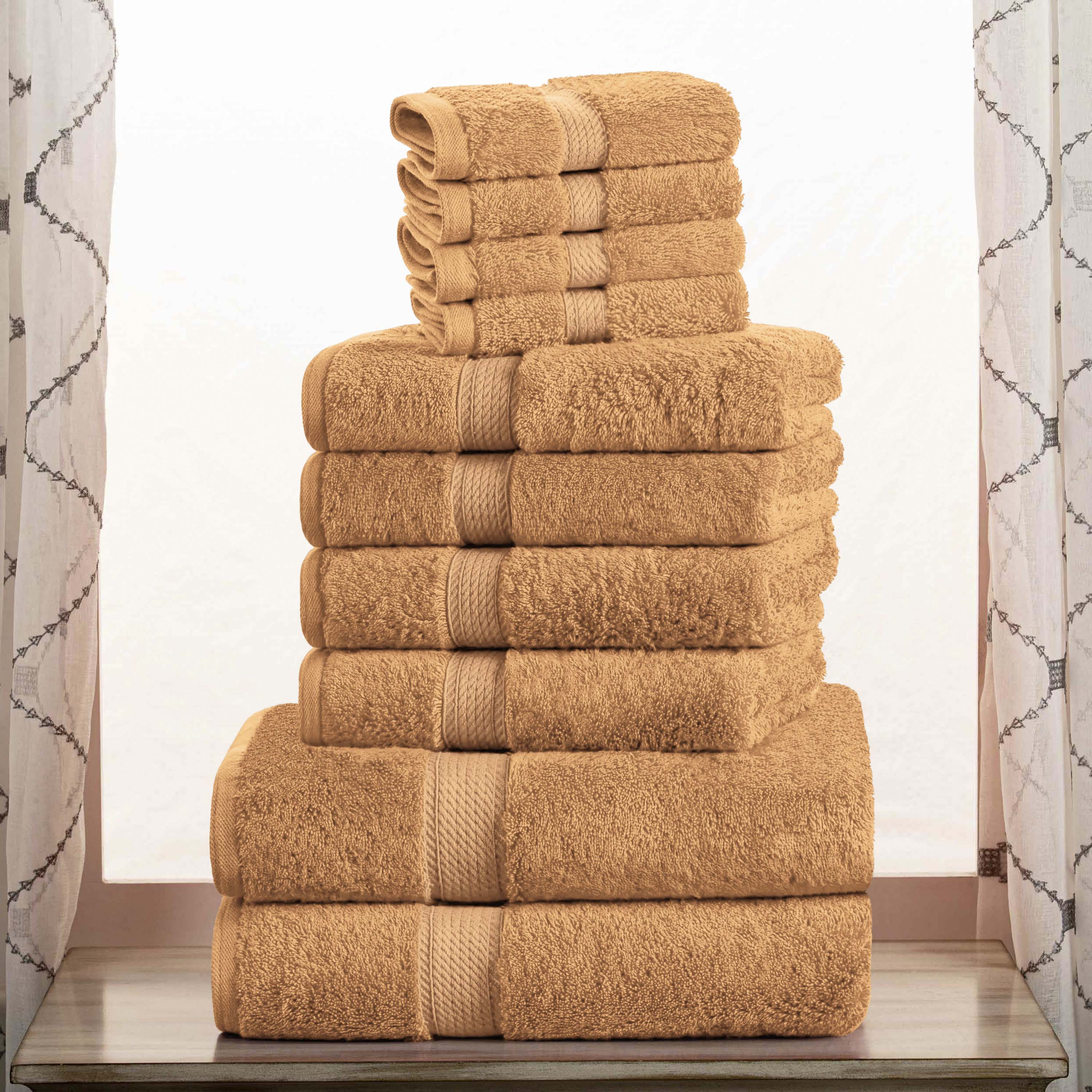 Egyptian Cotton Plush Heavyweight Absorbent Luxury 10 Piece Towel Set - Omnigoodsstore