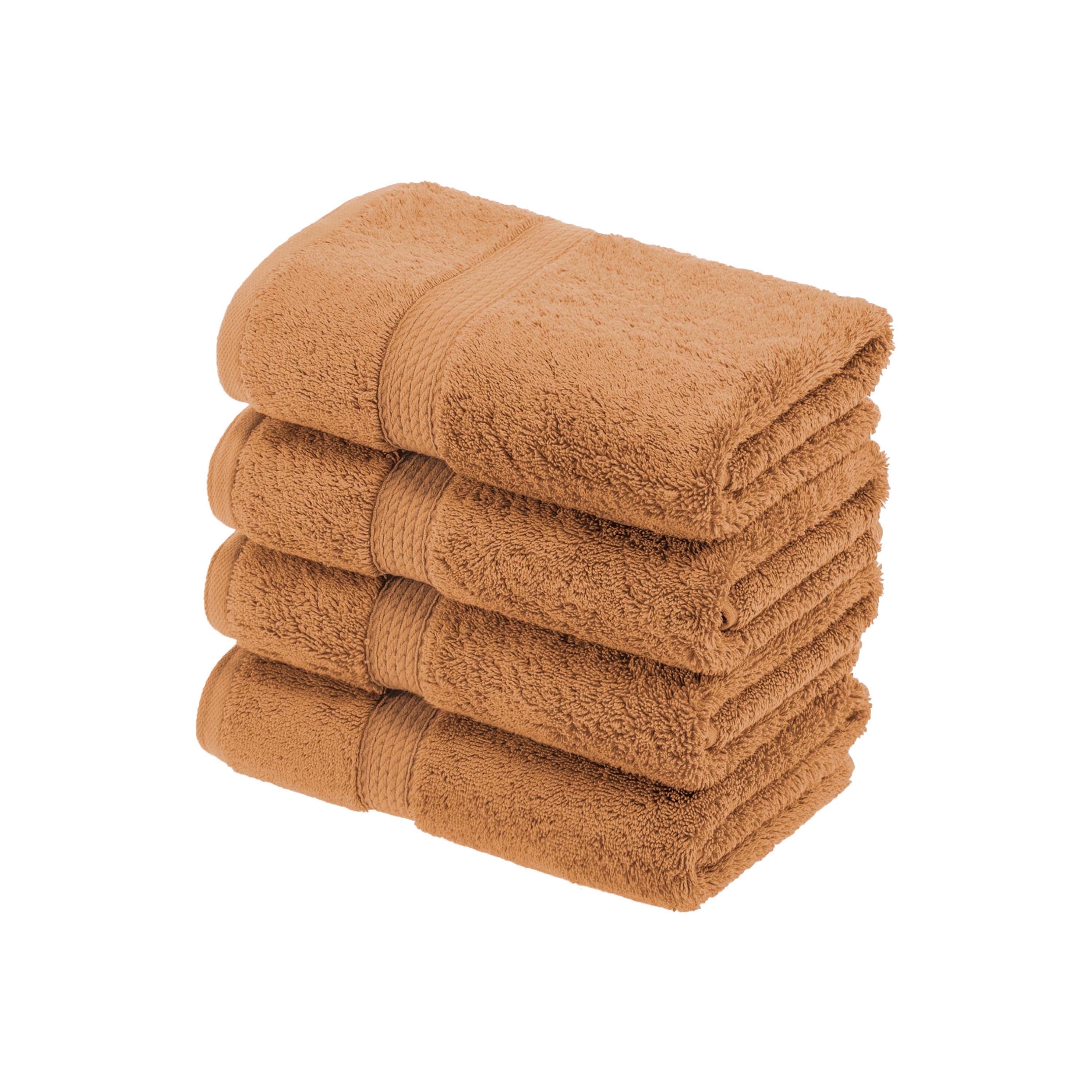 Egyptian Cotton Pile Plush Heavyweight Luxury Soft Hand Towel Set of 4 - Omnigoodsstore