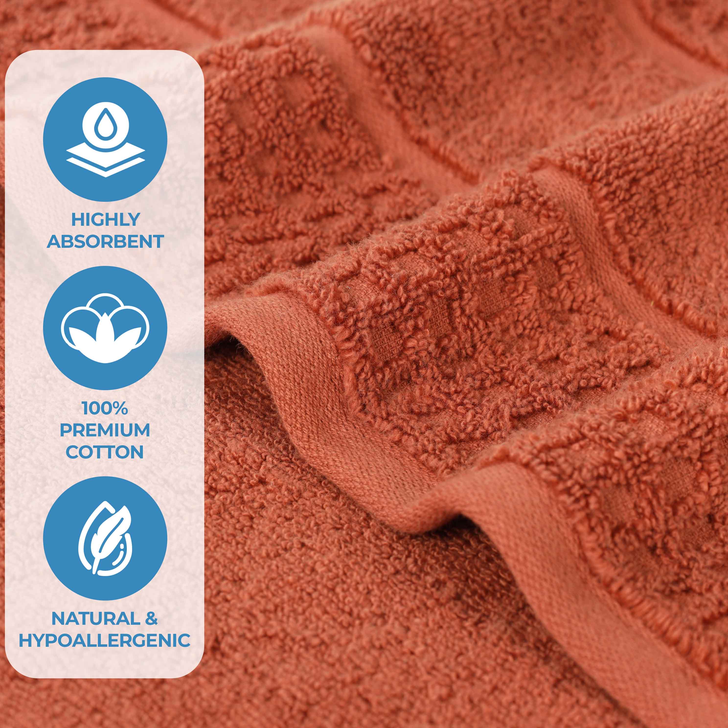 Zero Twist Cotton Waffle Honeycomb Soft Absorbent Hand Towel Set of 6 - Omnigoodsstore