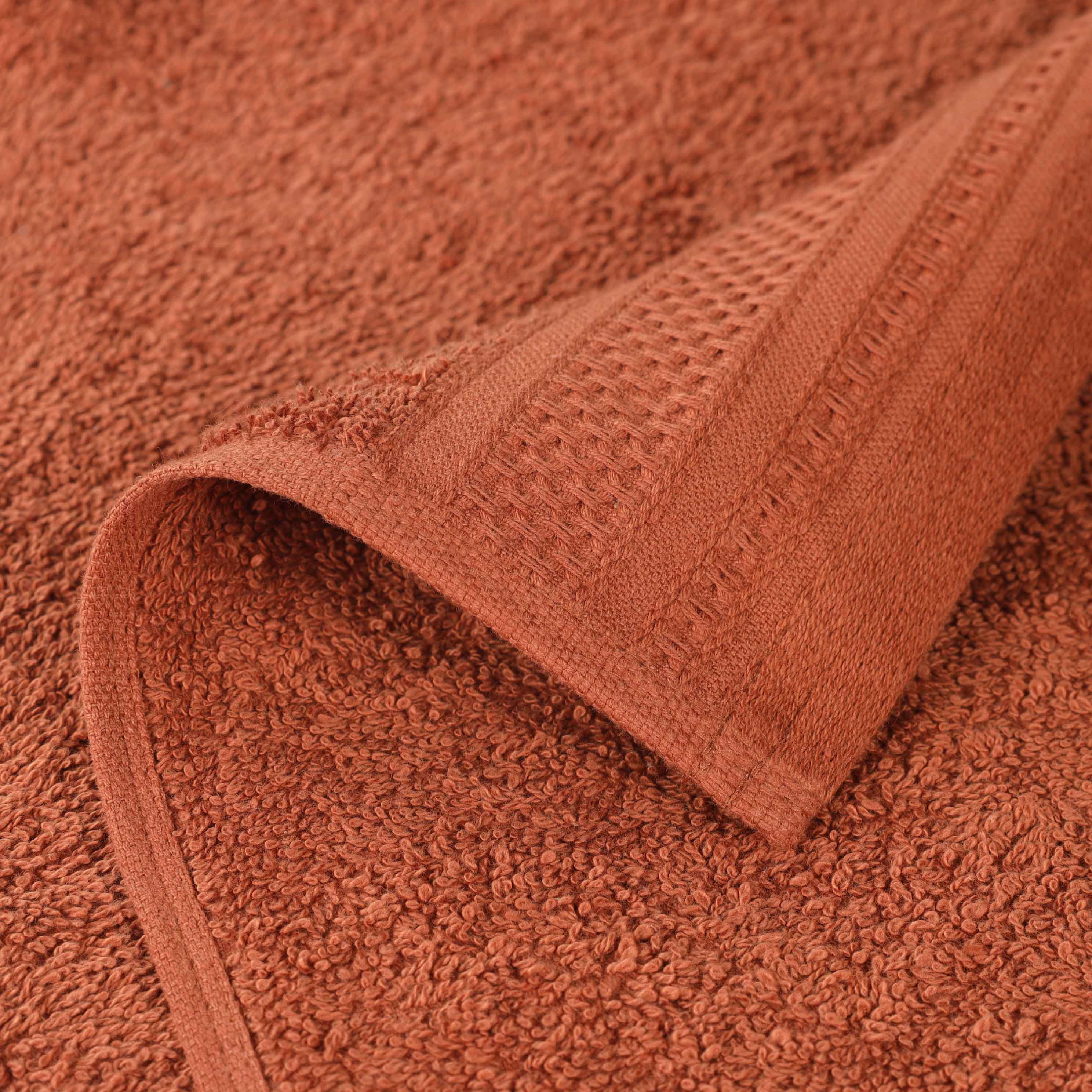 Honeycomb Textured Waffle Border Luxury Cotton Face Towels, Set of 12 - Omnigoodsstore