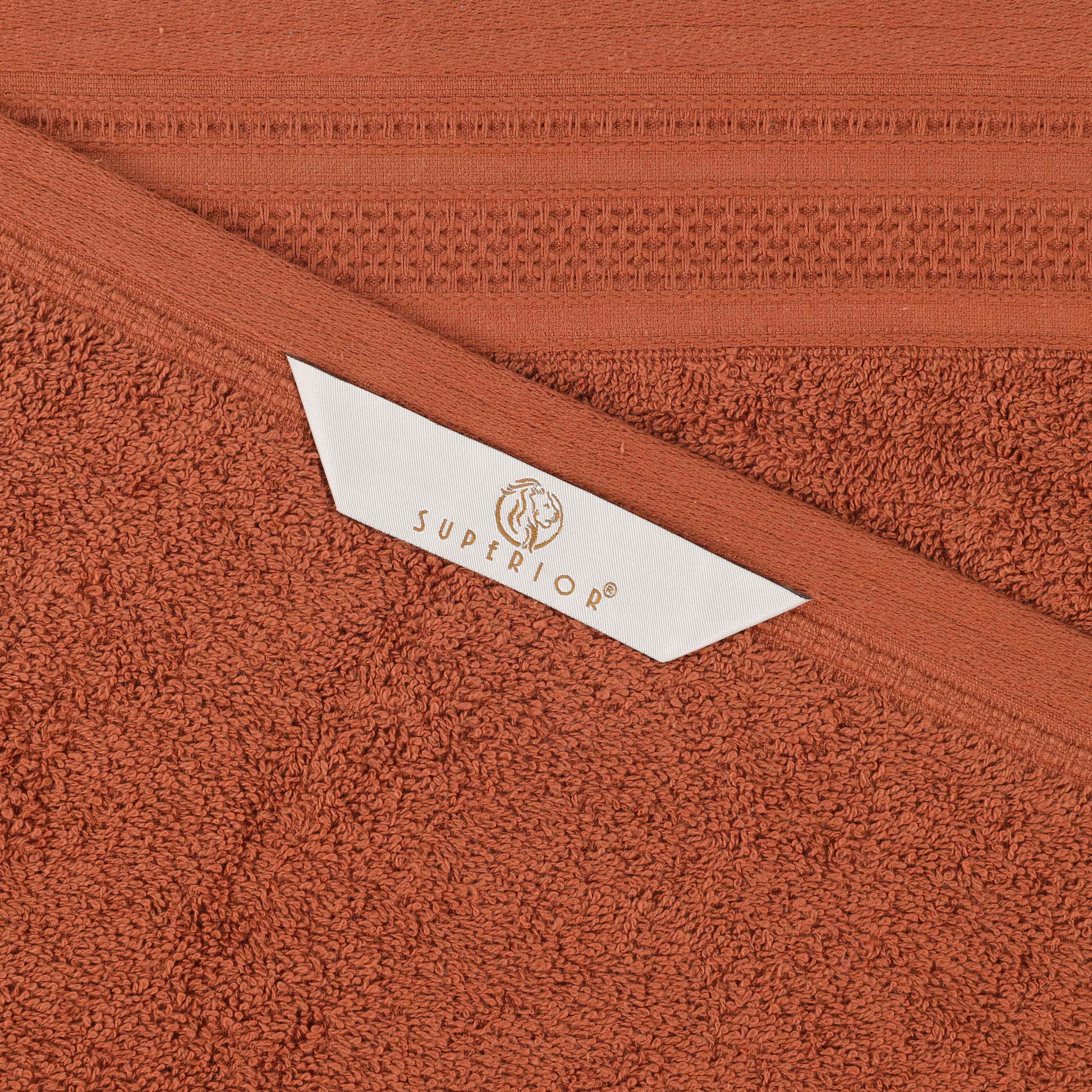 Honeycomb Textured Waffle Border Luxury Cotton Face Towels, Set of 12 - Omnigoodsstore