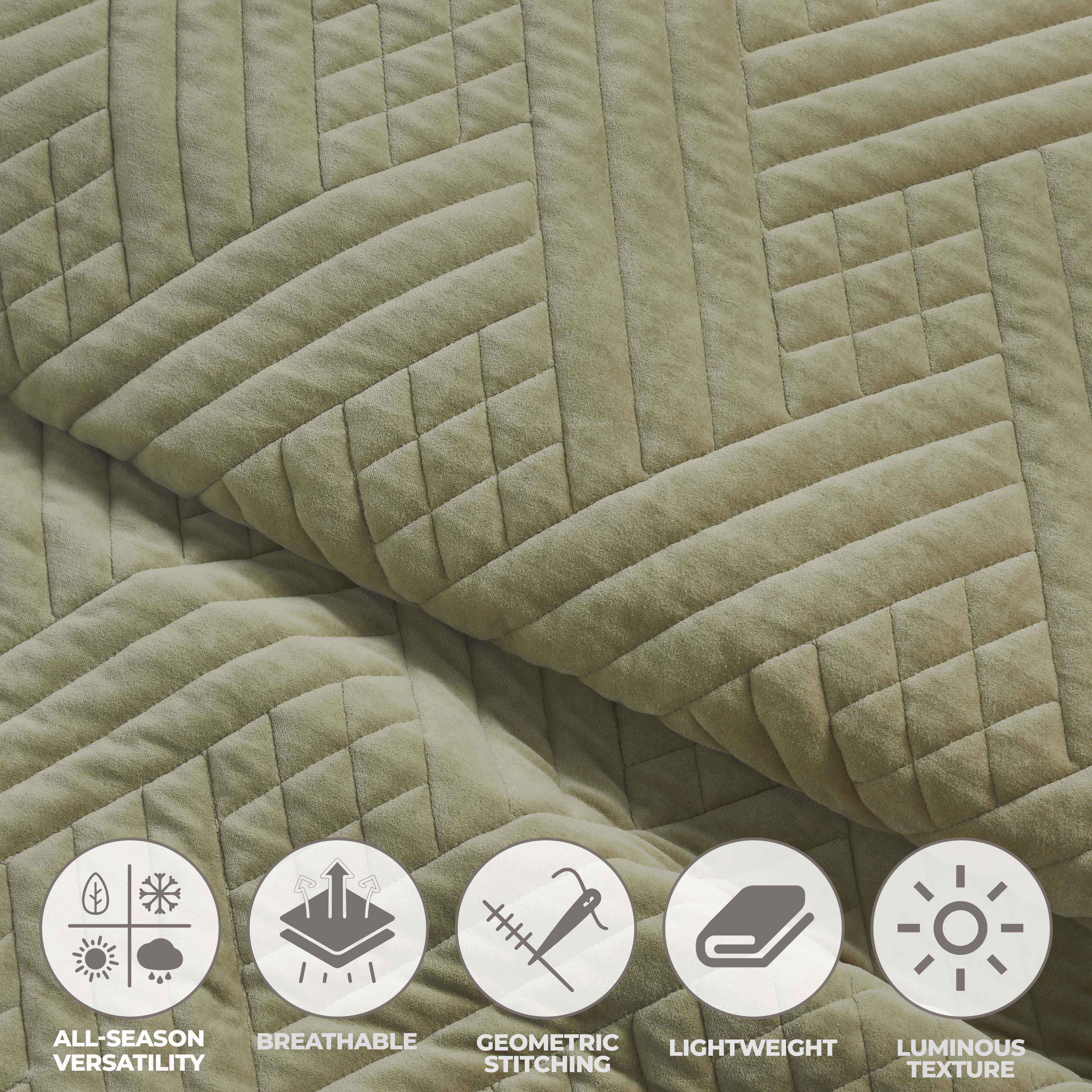 Karina Cotton Velvet Lightweight Quilt and Sham Set - Omnigoodsstore