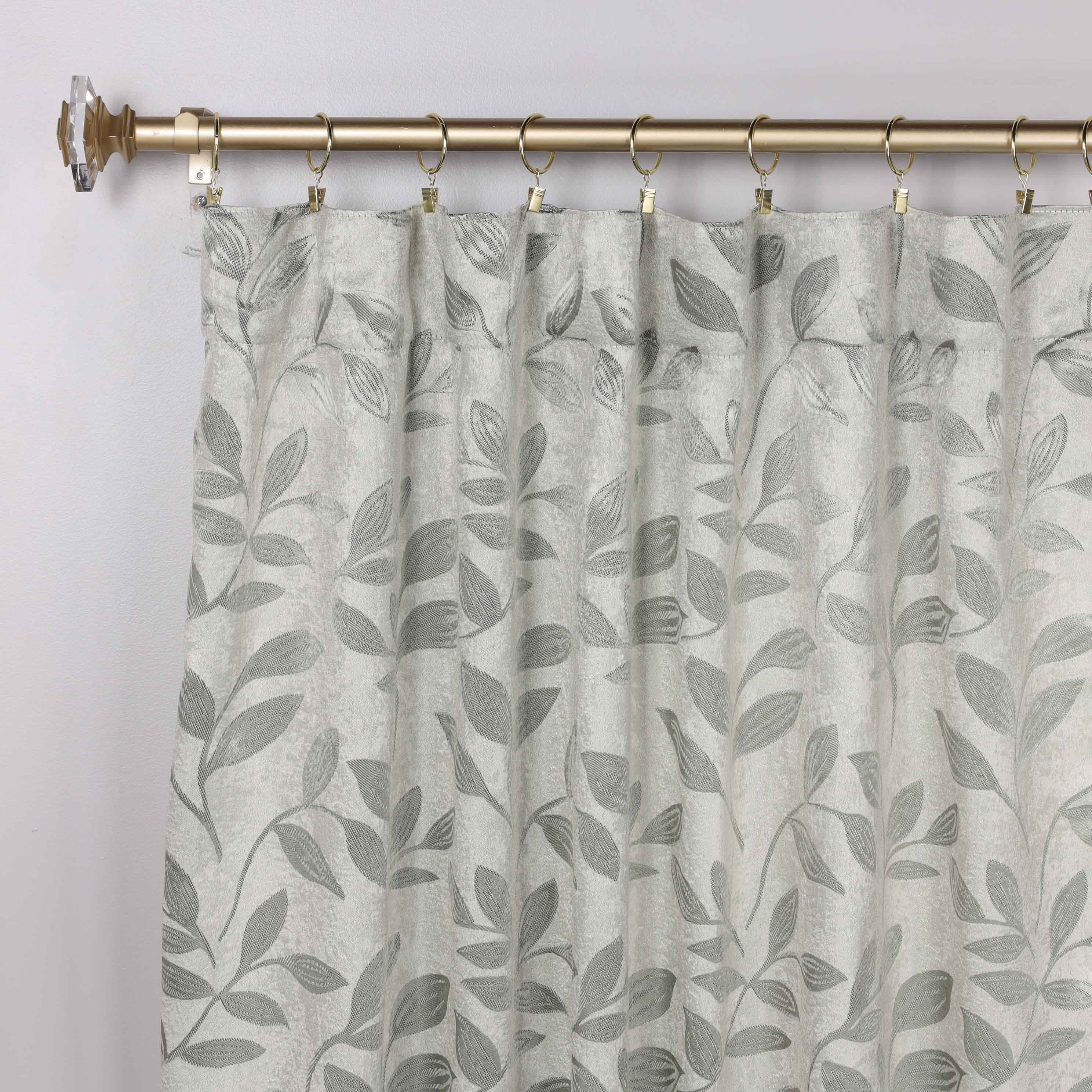 Superior Leaves Room Darkening Back Tab Blackout Curtains Panel Set - Omnigoodsstore