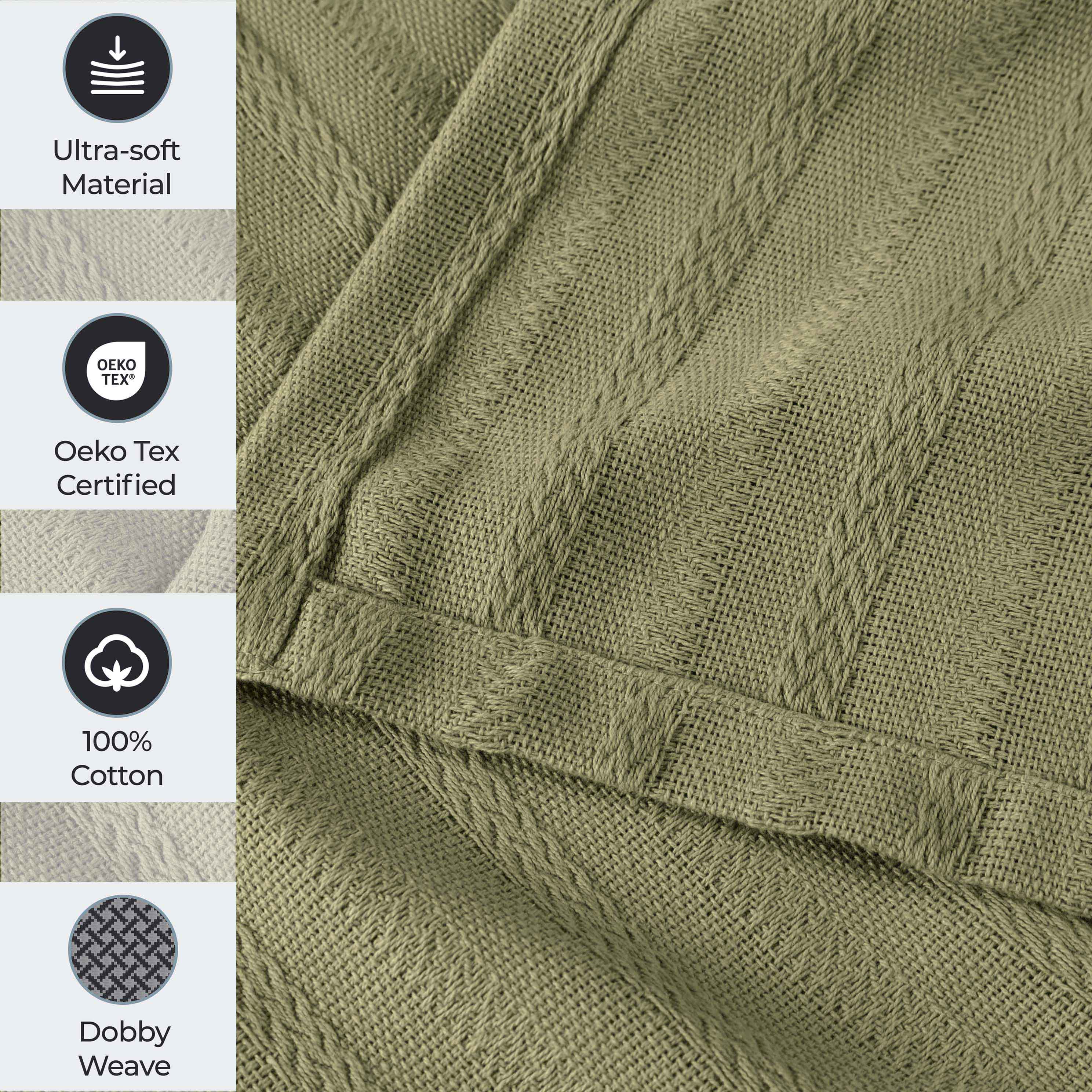 Clara Cotton Textured Striped Lightweight Woven Blanket - Omnigoodsstore