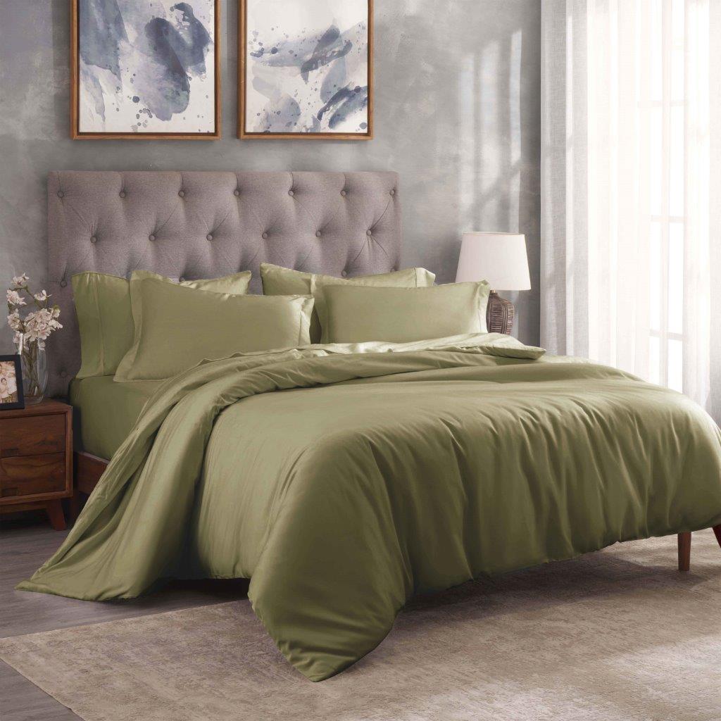 Egyptian Cotton 300 Thread Count Solid Duvet Cover Set - Omnigoodsstore