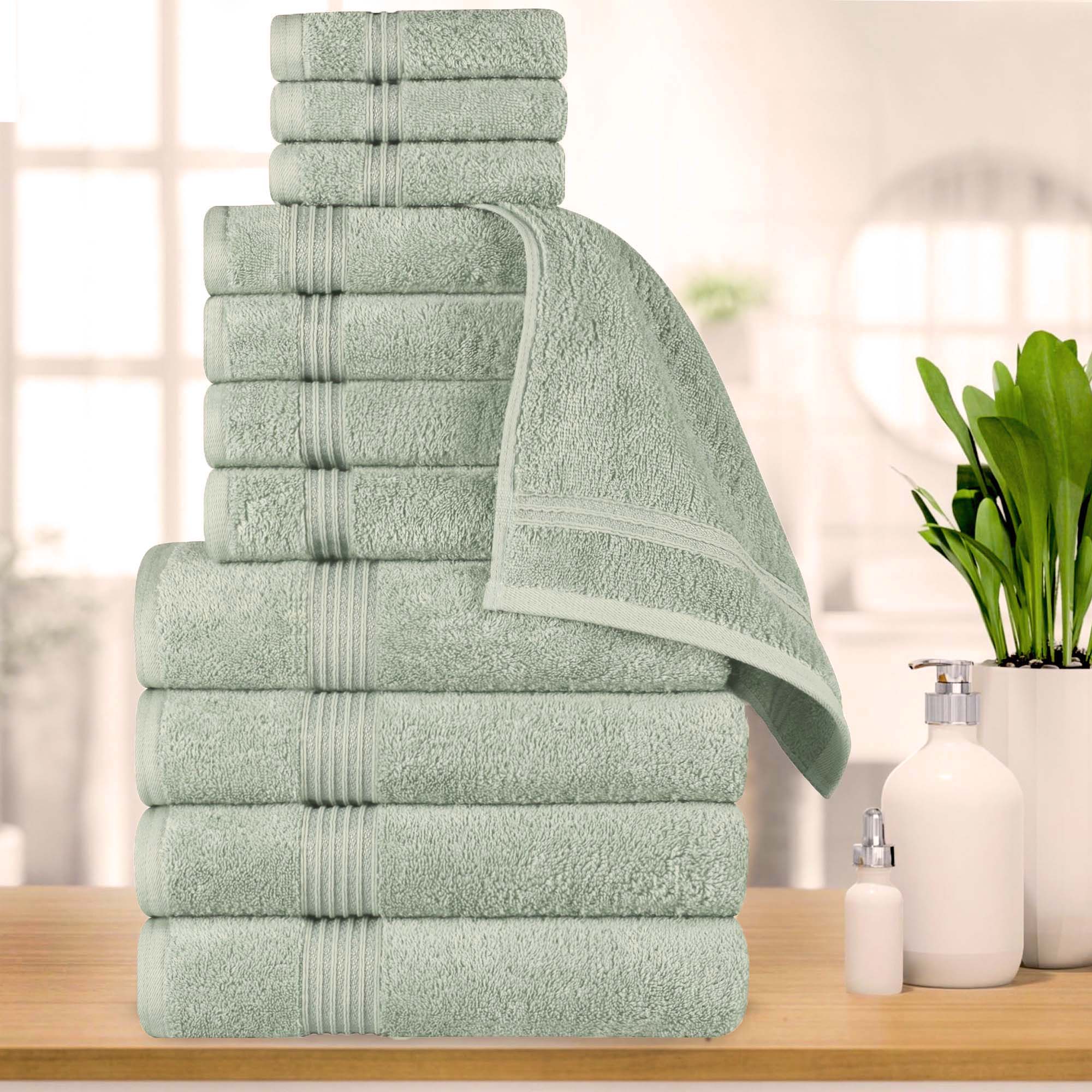 Egyptian Cotton Highly Absorbent Solid 12-Piece Ultra Soft Towel Set - Omnigoodsstore
