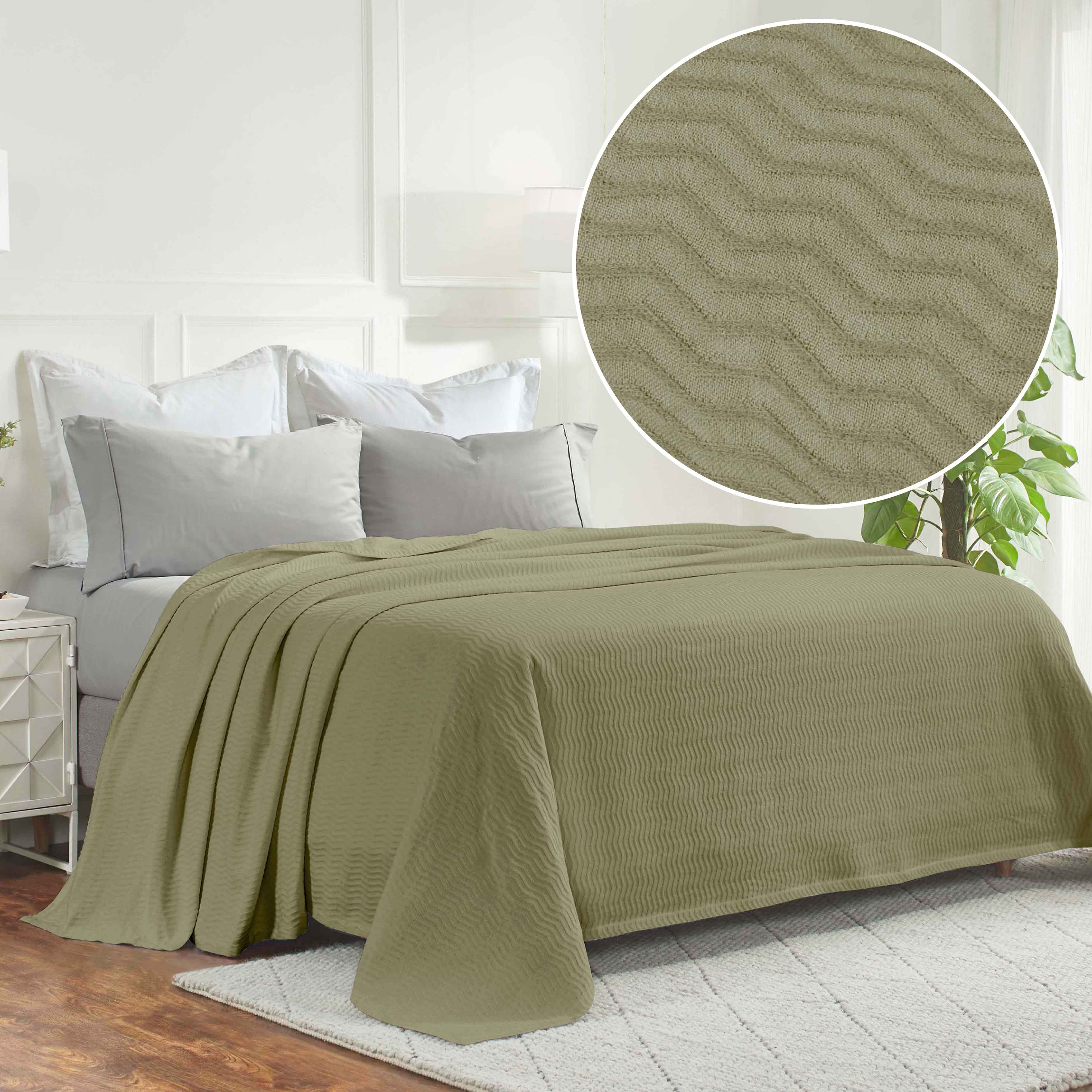 Jena Cotton Textured Chevron Lightweight Woven Blanket - Omnigoodsstore