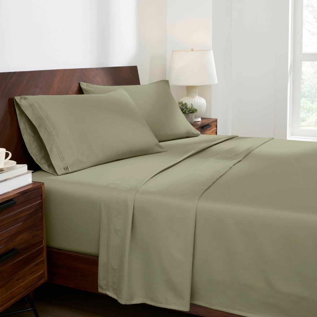 1000 Thread Count Egyptian Cotton Bed Sheet Set Olympic Queen - Omnigoodsstore
