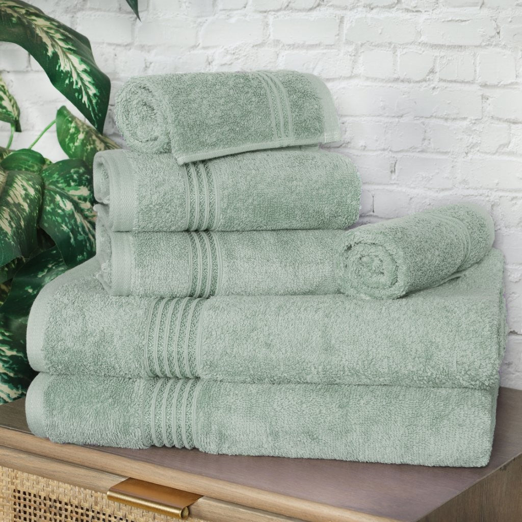 Egyptian Cotton Highly Absorbent Solid 6-Piece Ultra Soft Towel Set - Omnigoodsstore