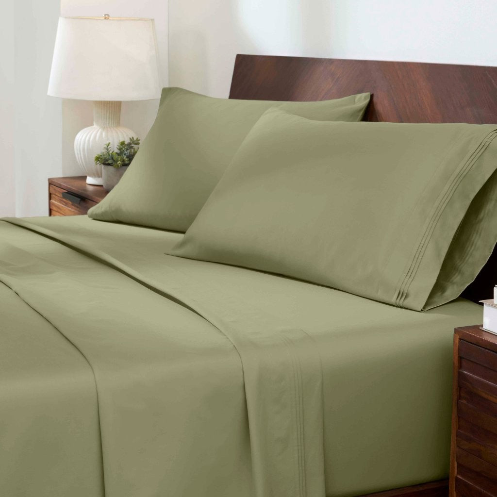 1000 Thread Count Egyptian Cotton Bed Sheet Set Olympic Queen - Omnigoodsstore