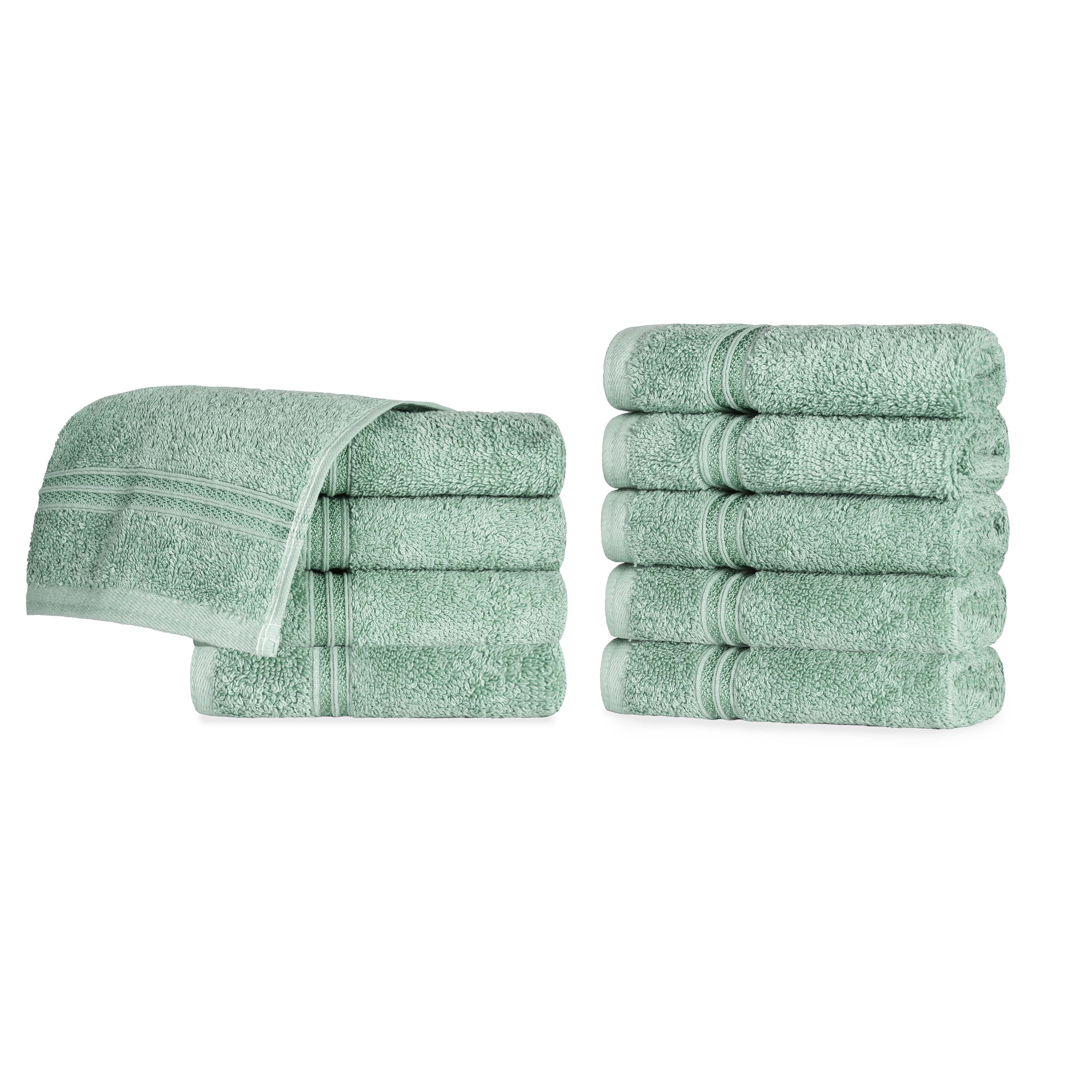 Egyptian Cotton Solid Face Towel Set of 10 - Omnigoodsstore