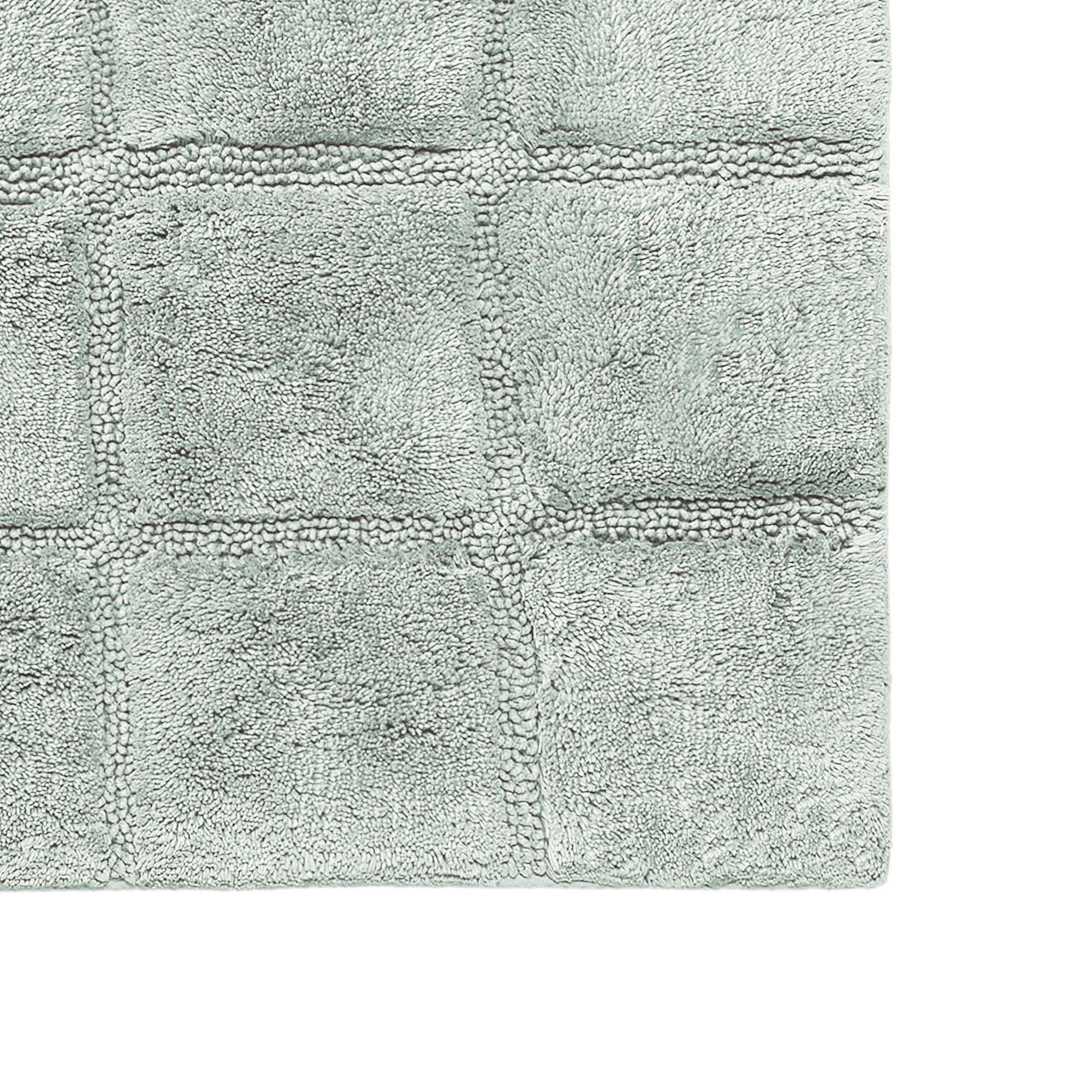 Solid Cotton 2 Piece Checkered Non Slip Bath Rug Set - Omnigoodsstore