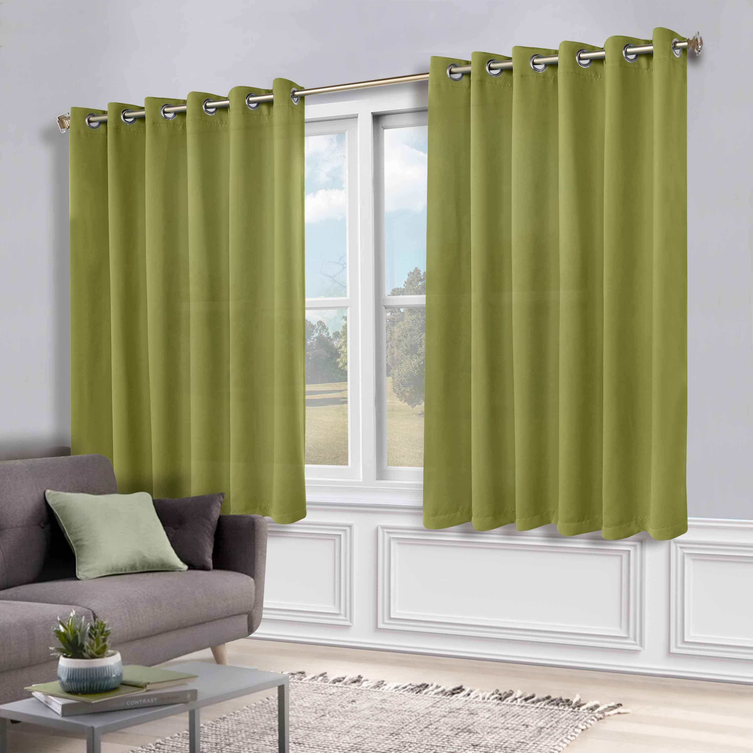 Solid Machine Washable Room Darkening Blackout Curtains, Set of 2 - Omnigoodsstore