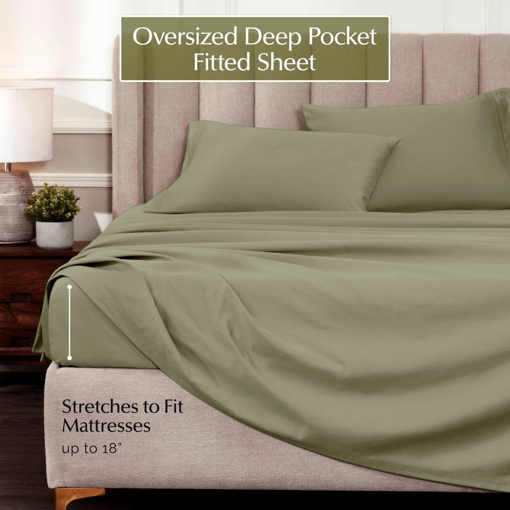 1000 Thread Count Egyptian Cotton Bed Sheet Set Olympic Queen - Omnigoodsstore