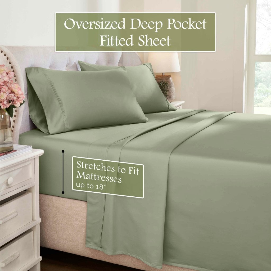 1200 Thread Count Egyptian Cotton Deep Pocket Sheet Set - Omnigoodsstore