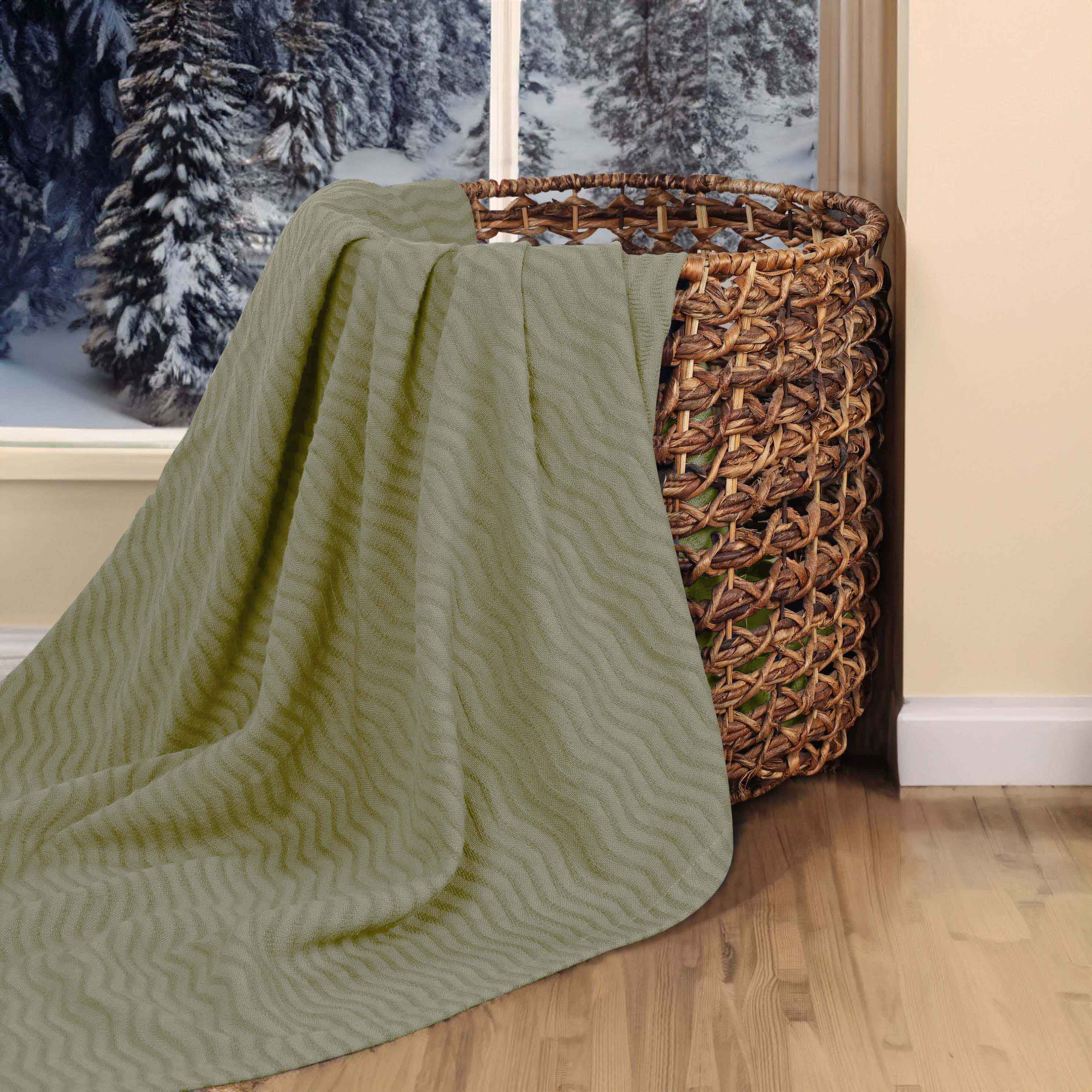 Jena Cotton Textured Chevron Lightweight Woven Blanket - Omnigoodsstore