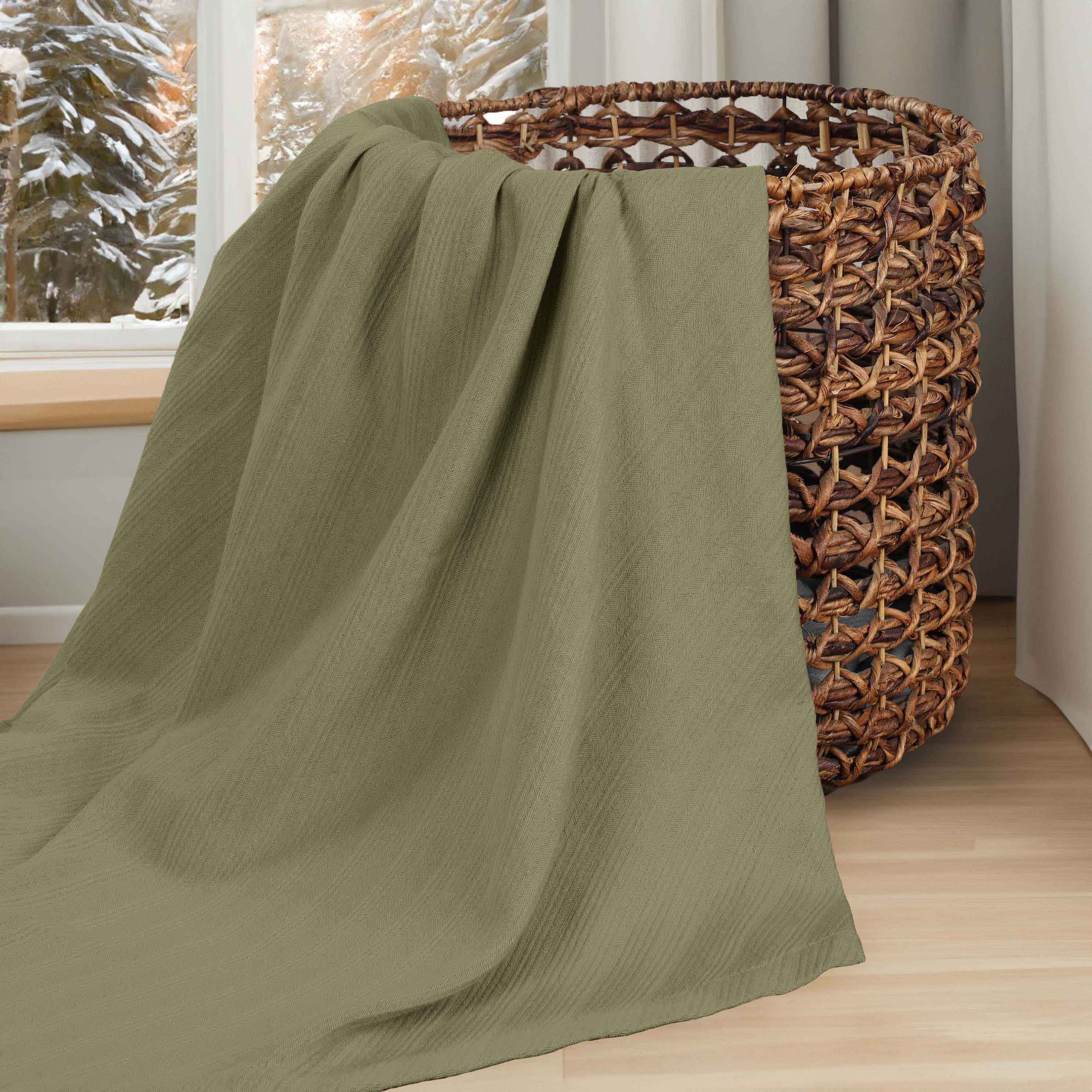 Milan Cotton Textured Striped Lightweight Woven Blanket - Omnigoodsstore