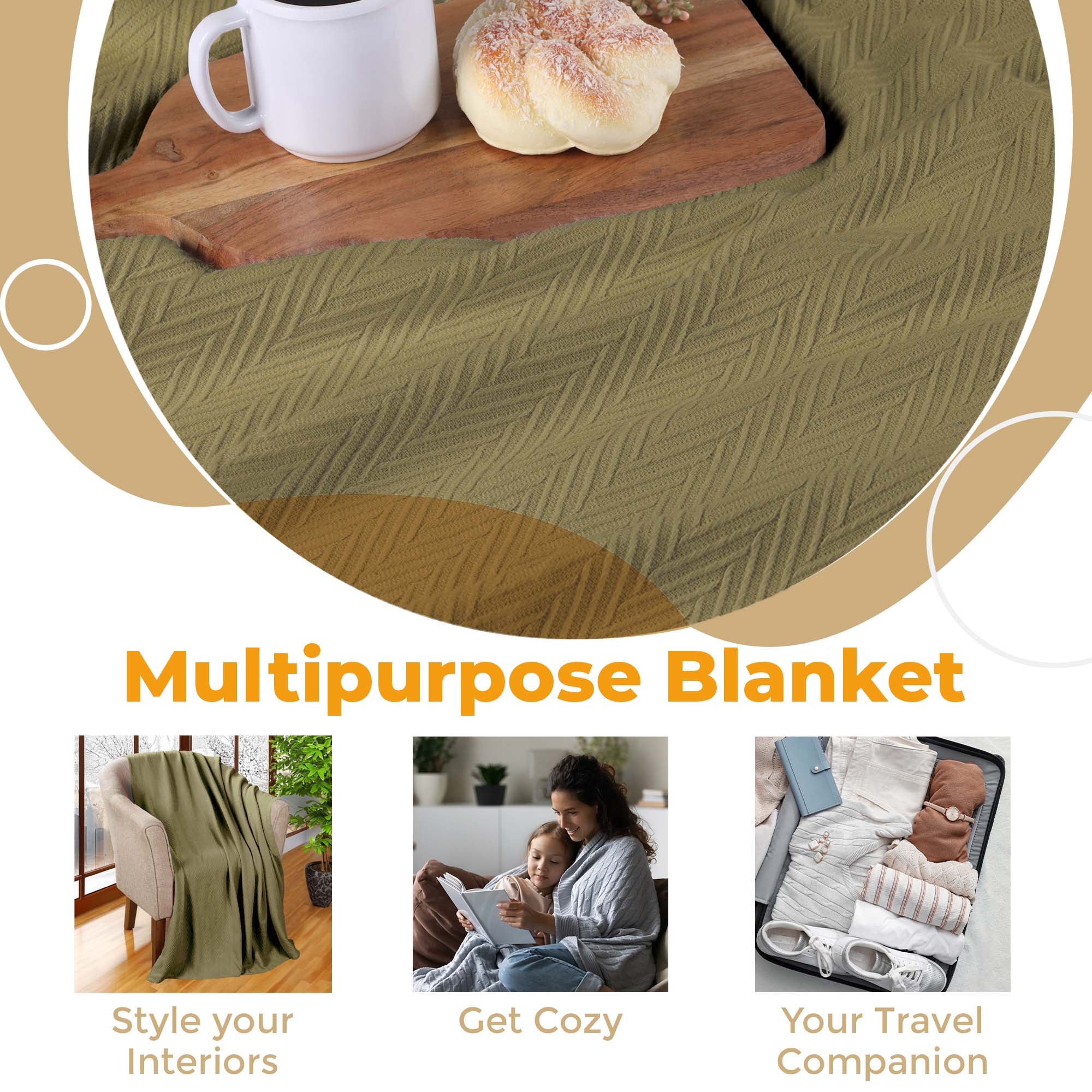 All-Season Chevron Cotton Bed Blanket & Sofa Throw - Omnigoodsstore