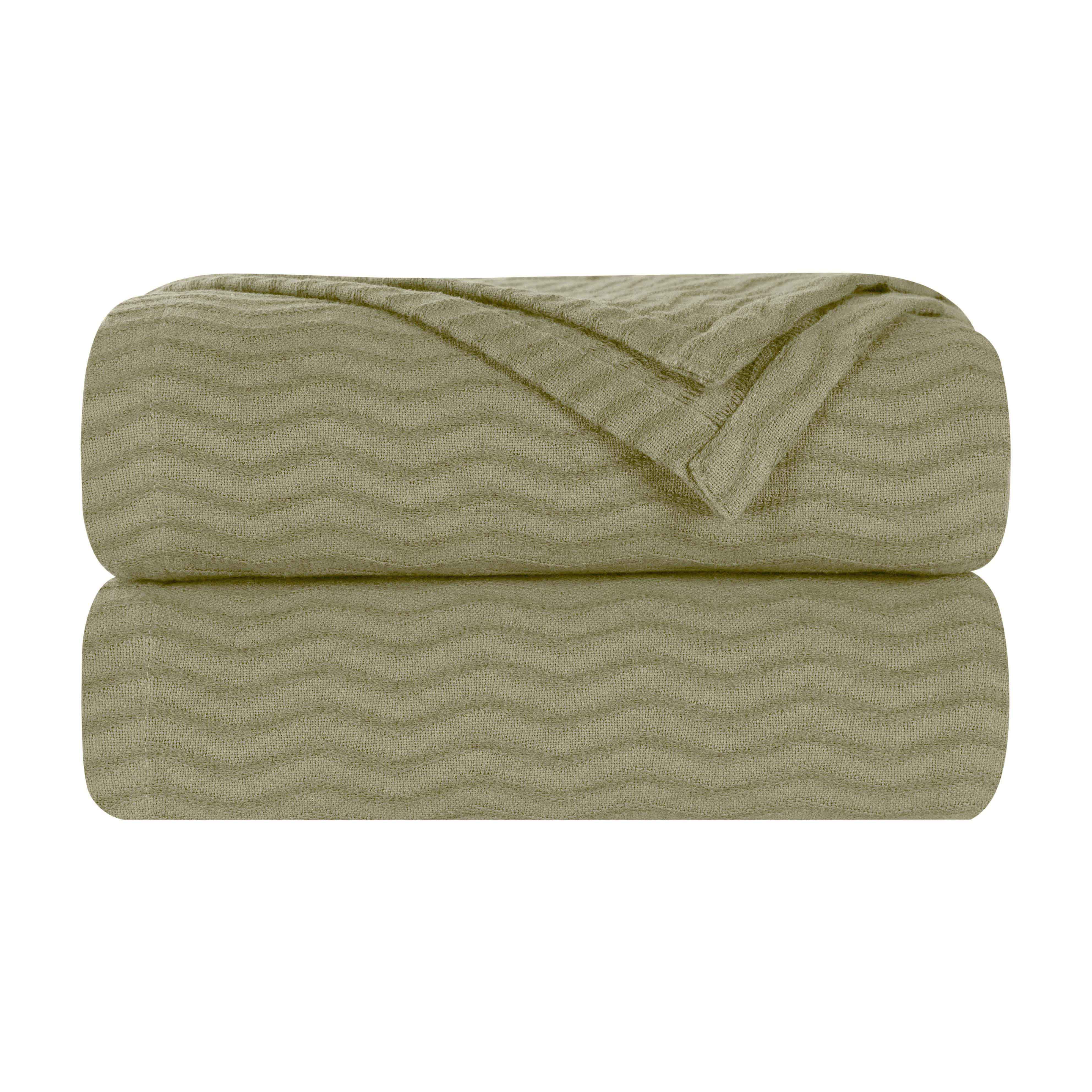 Jena Cotton Textured Chevron Lightweight Woven Blanket - Omnigoodsstore