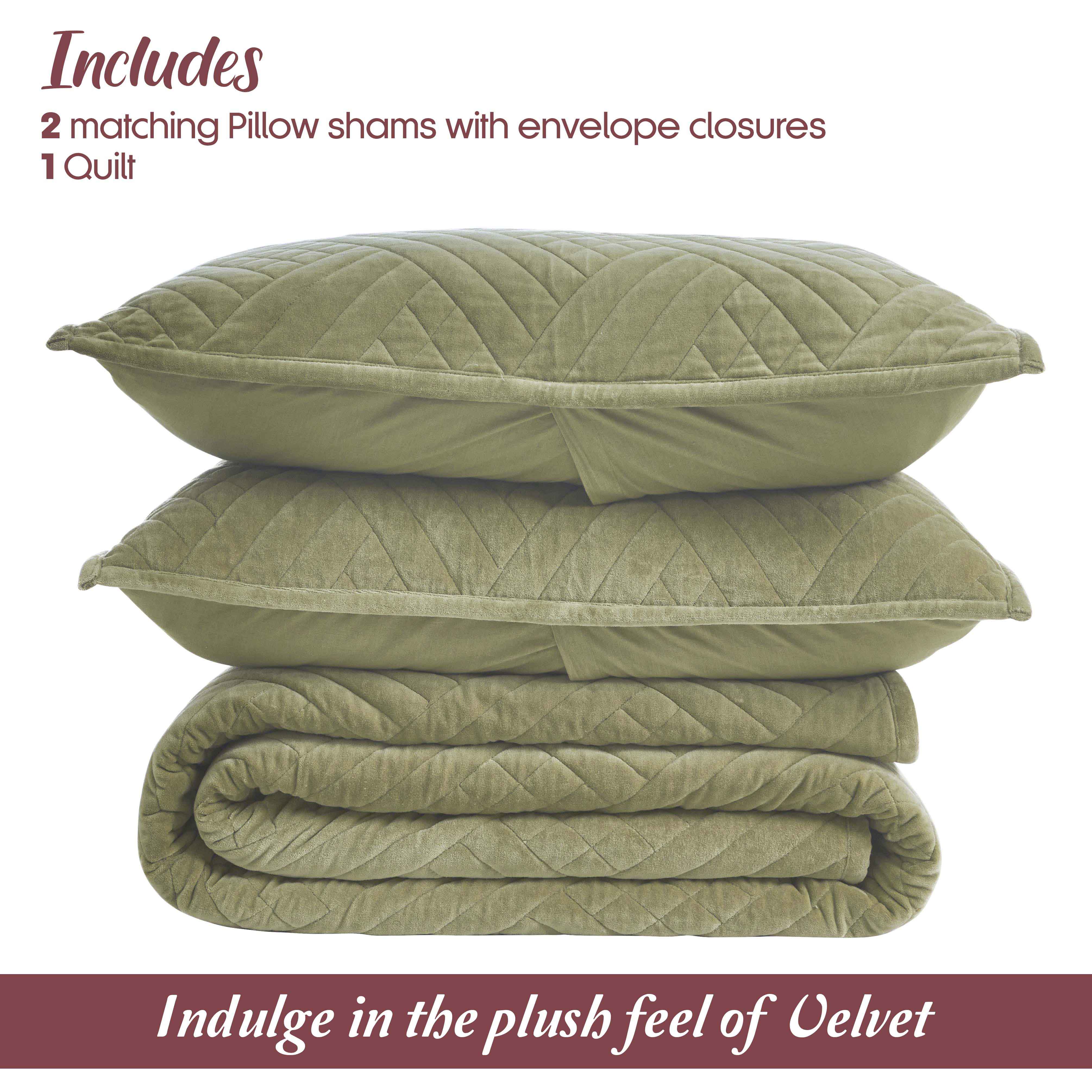Karina Cotton Velvet Lightweight Quilt and Sham Set - Omnigoodsstore