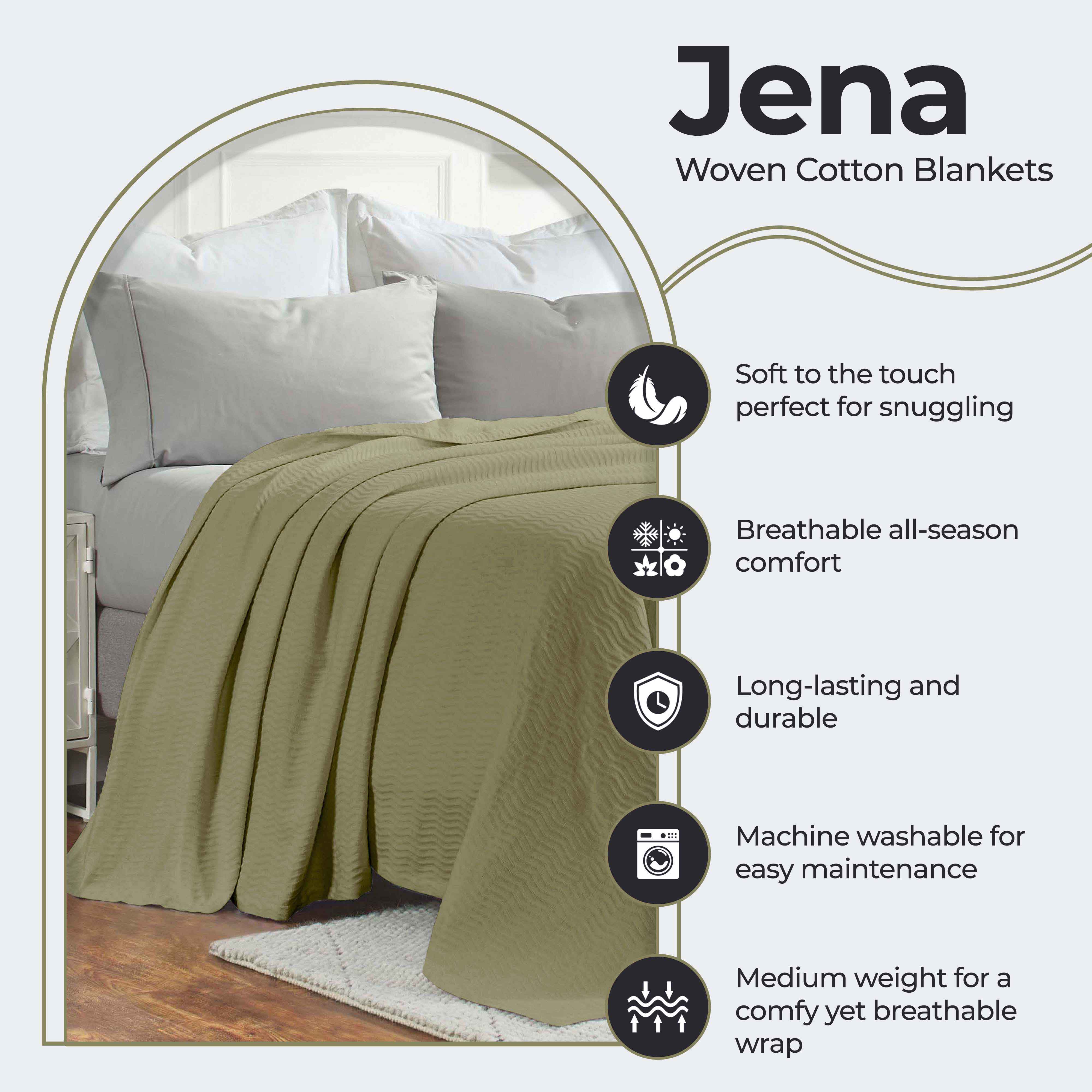 Jena Cotton Textured Chevron Lightweight Woven Blanket - Omnigoodsstore